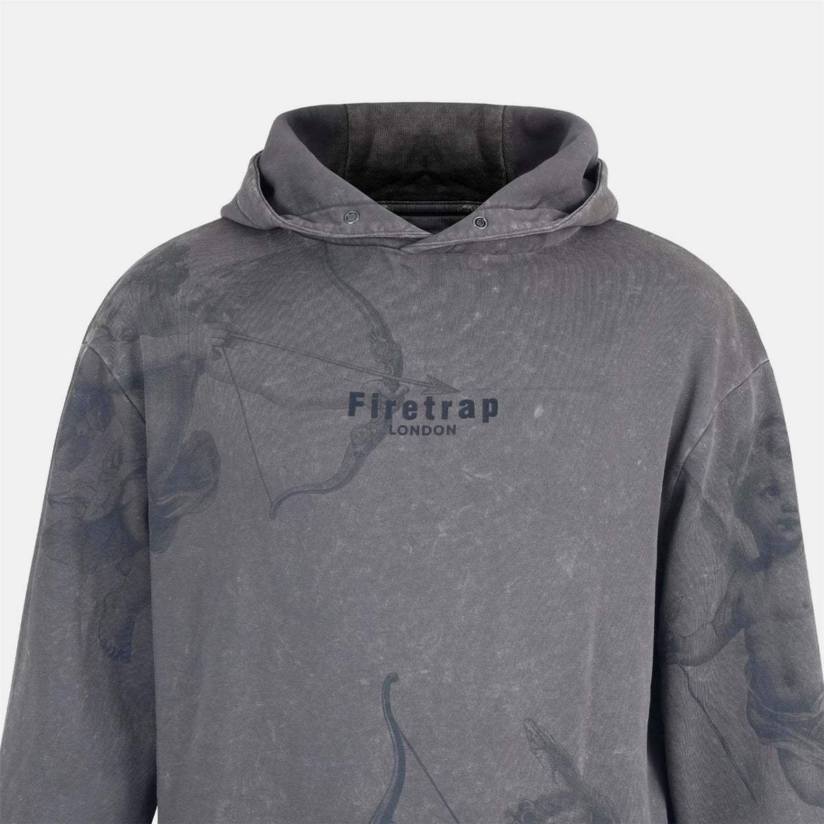 Firetrap Graphic Hooded Neck Long Sleeve Sweatshirt