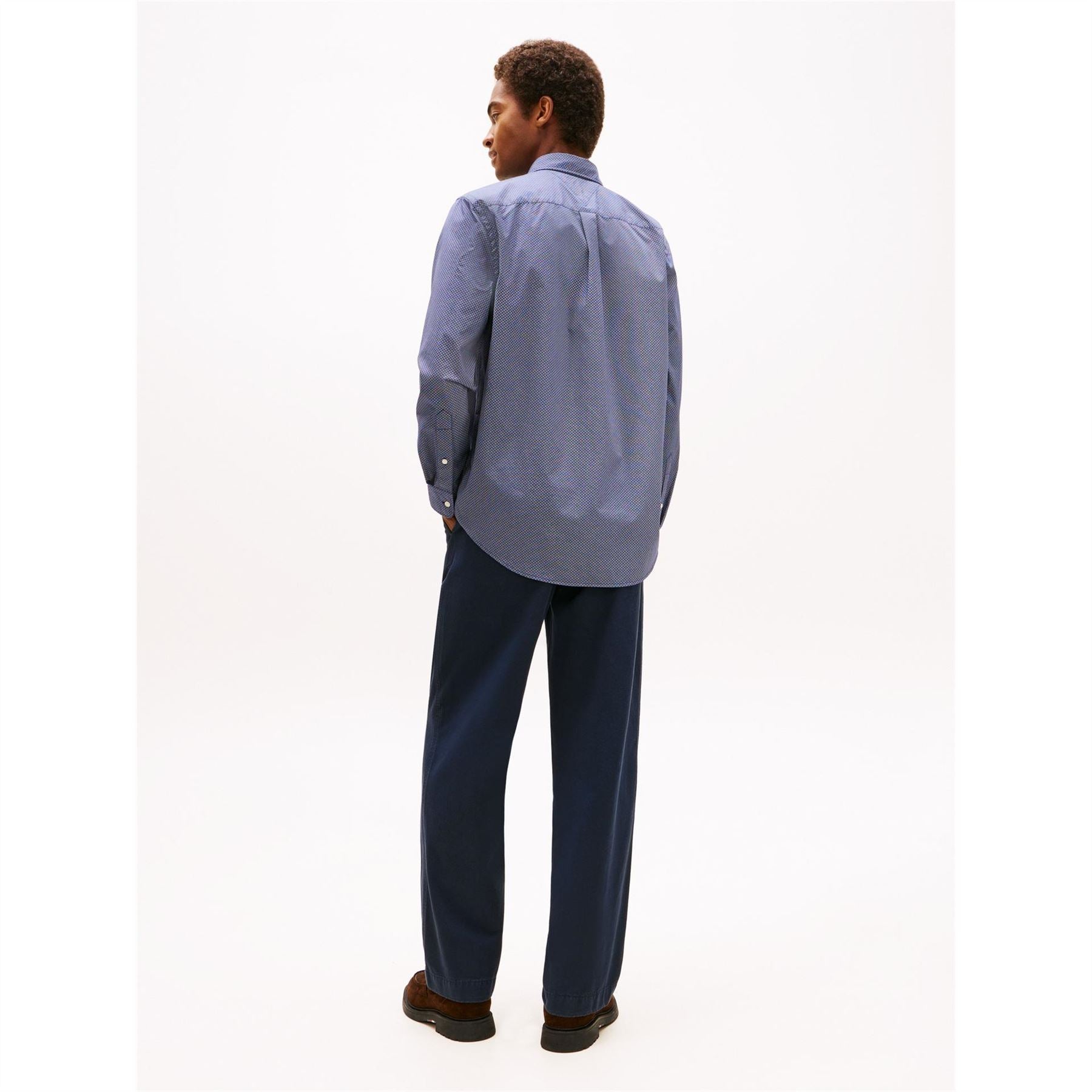 Tommy Hilfiger Embroidered Collared Neck Long Sleeve Shirt