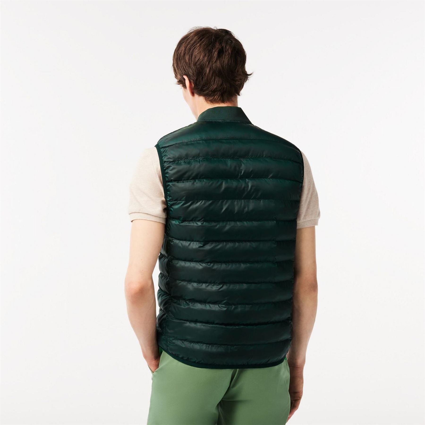 Lacoste Solid Patterned Gilet with Logo