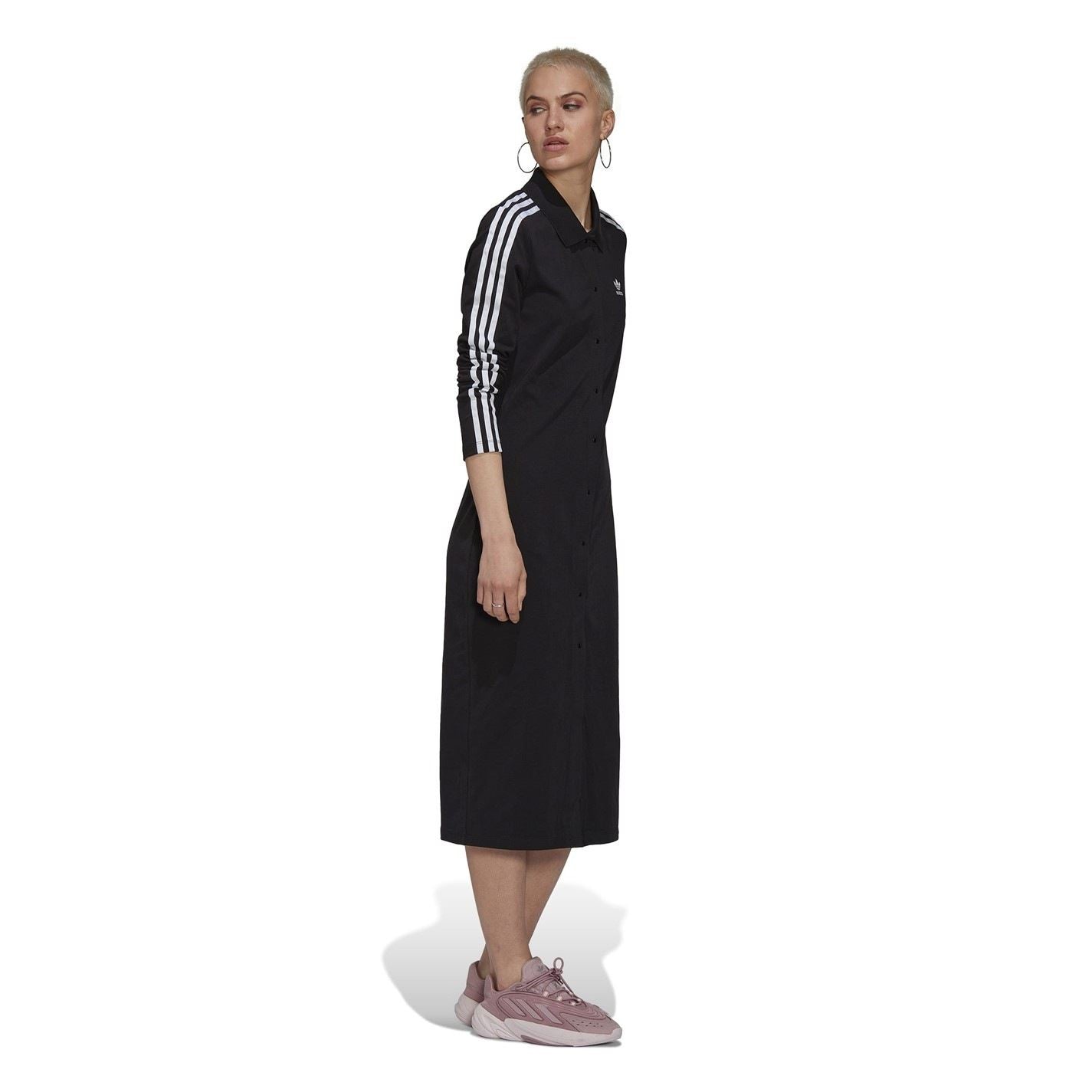 adidas Originals Womens Logo Embroidered Midi Cardigan Dress