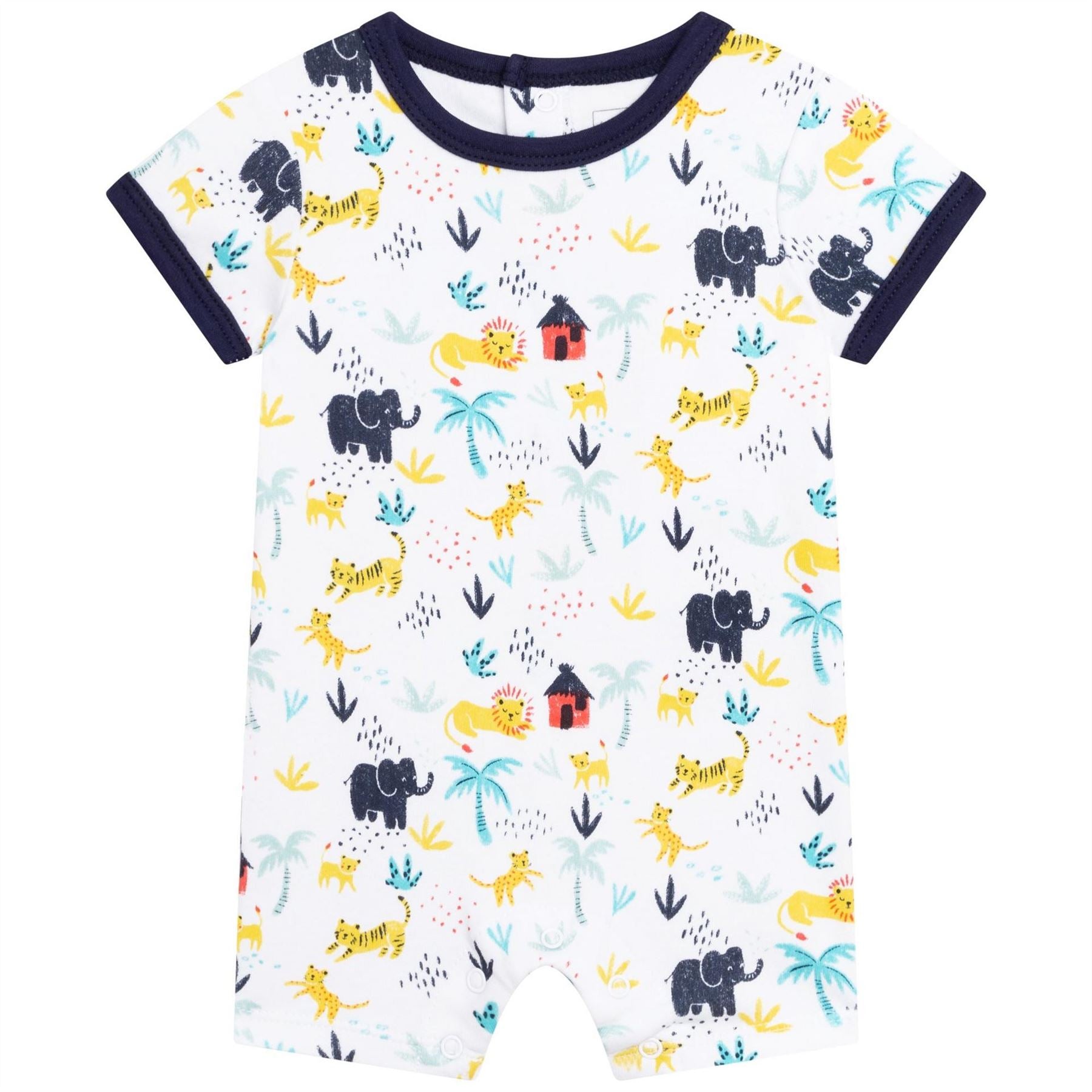 Carrement Beau Crew Neck Short Sleeve All Over Print Romper with Bucket Hat