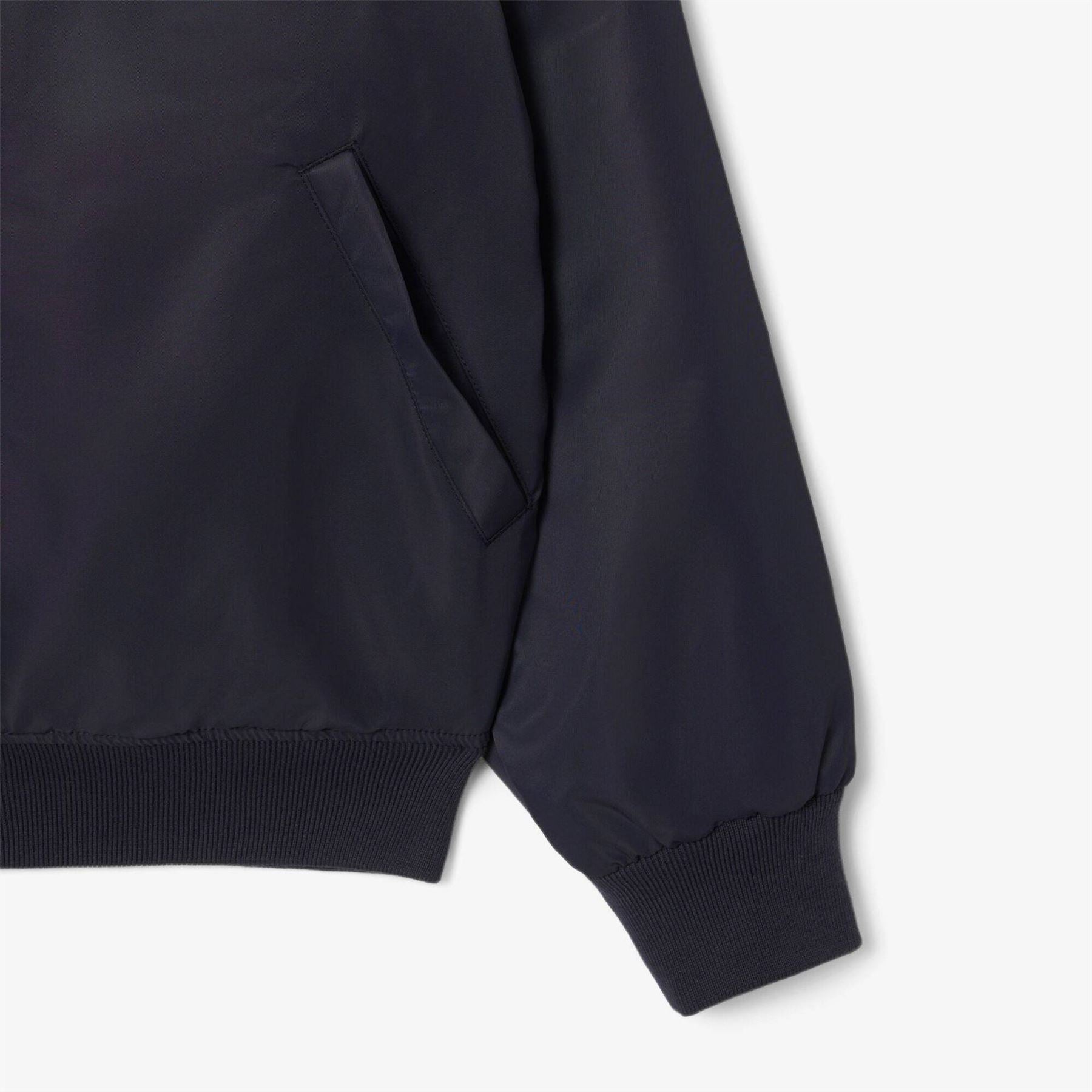 Lacoste Badge Water Repellent Ribbed Cuff Nylon Bomber Jacket