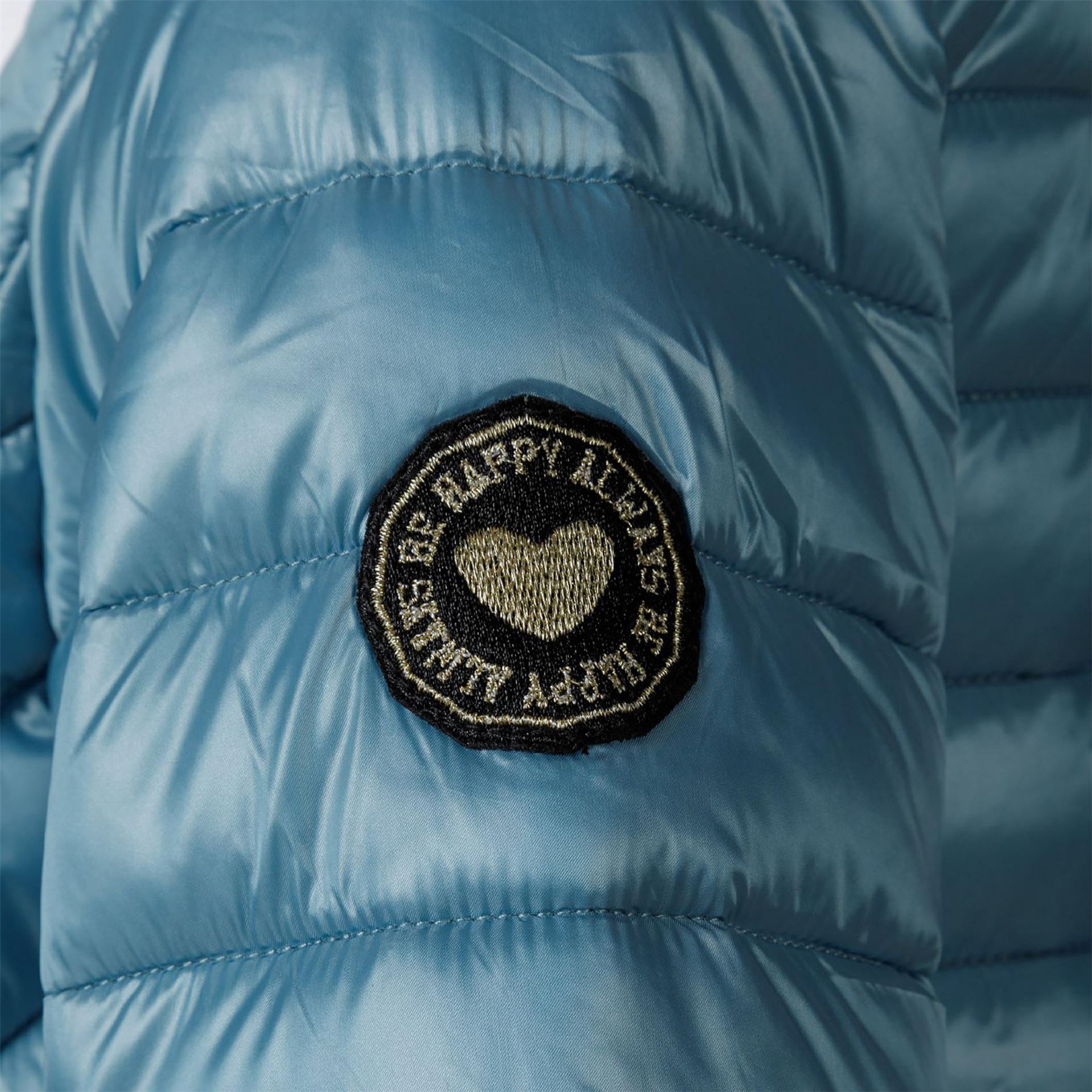 Minoti Girls Quilted Hooded Jacket Zip Fastening Turquoise