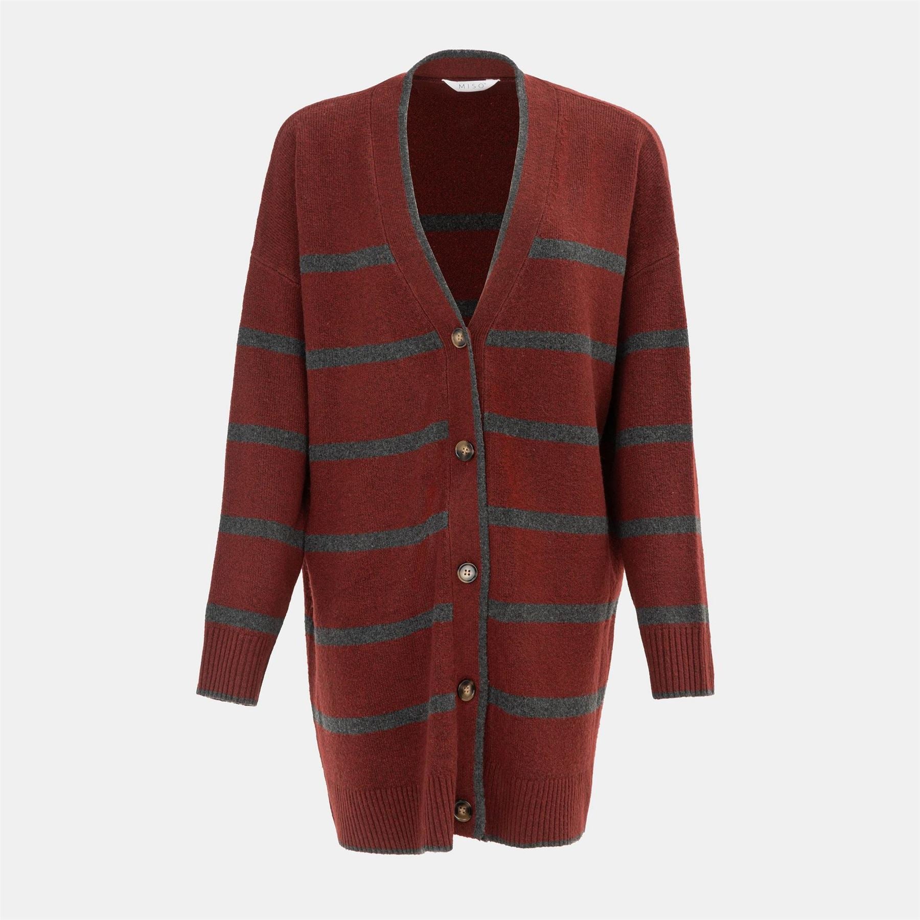 Miso Womens Knit V Neck Button Cardigan