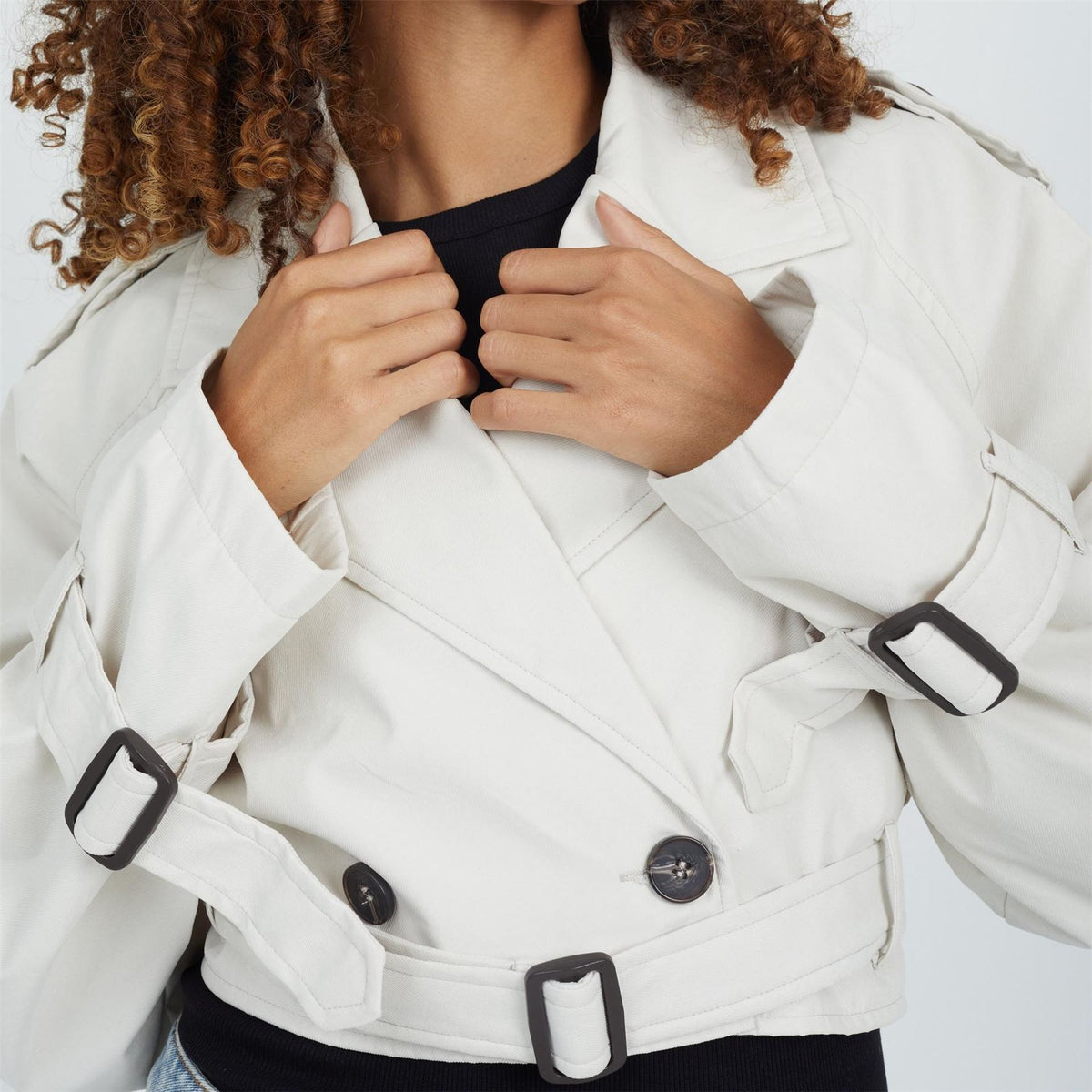Brave Soul Soul Ladies Nuelle Cropped Trench Coat