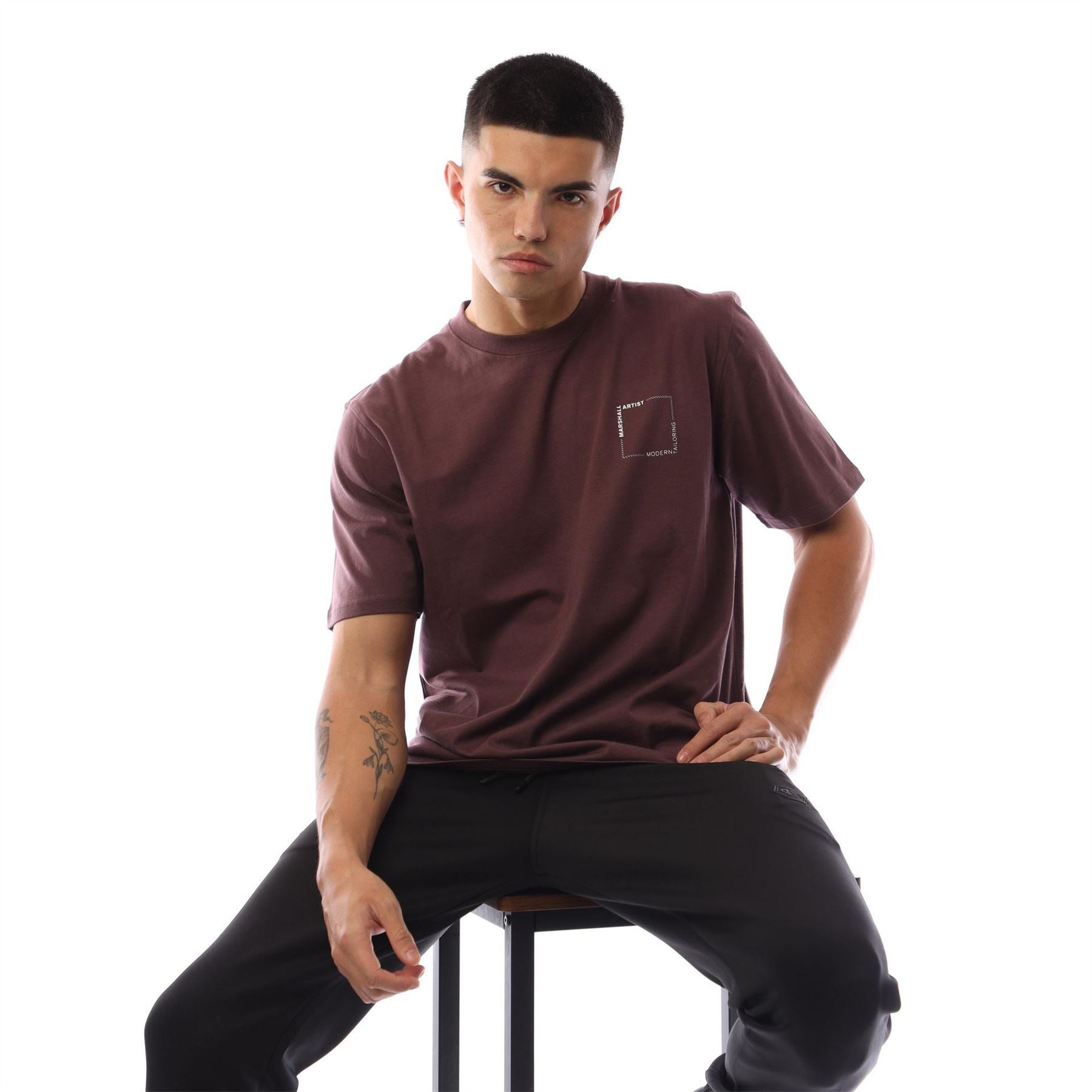 Marshall Artist Chevron Box Crew Neck Short Sleeve Jersey T-Shirt