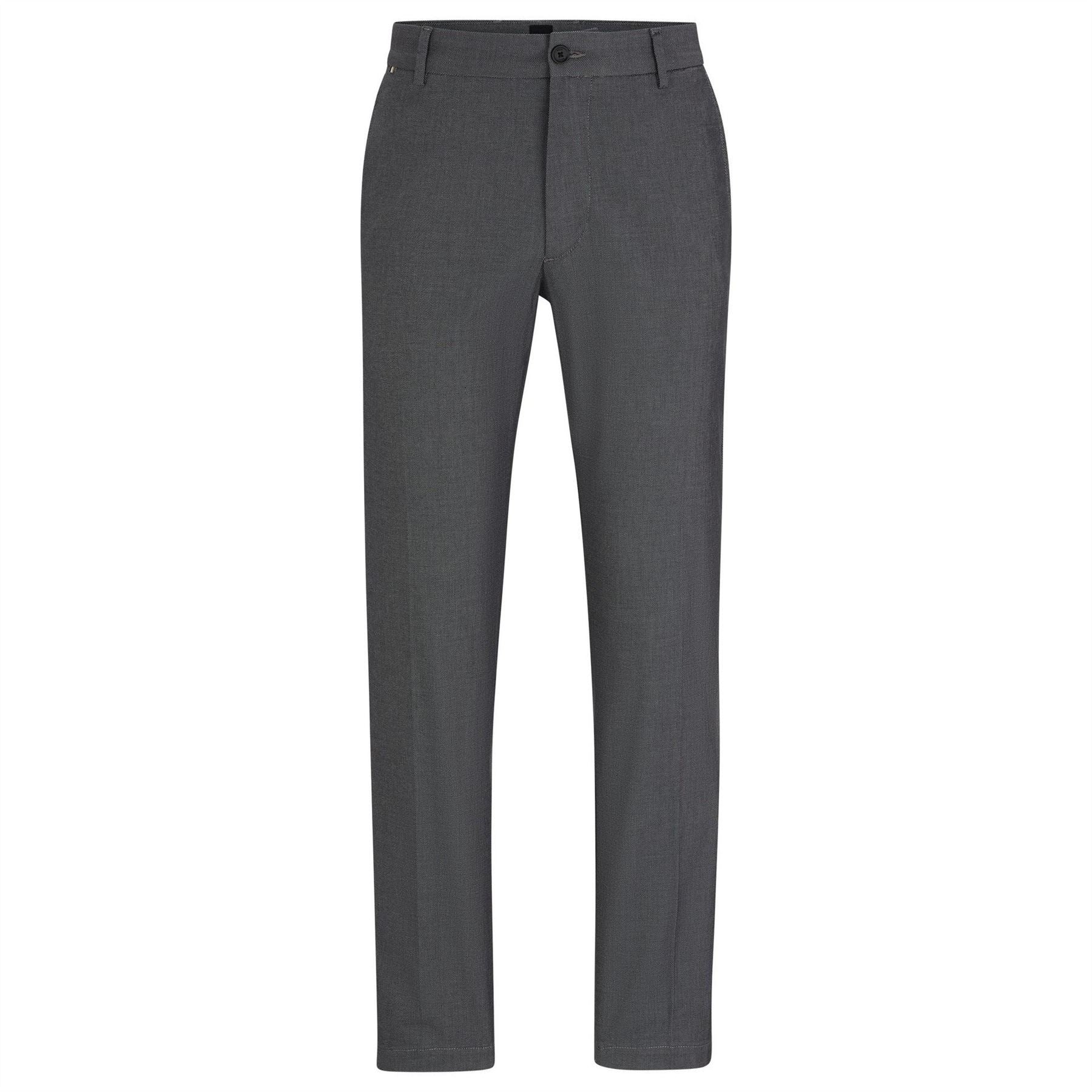 Boss Kane Solid Patterned Straight Trousers