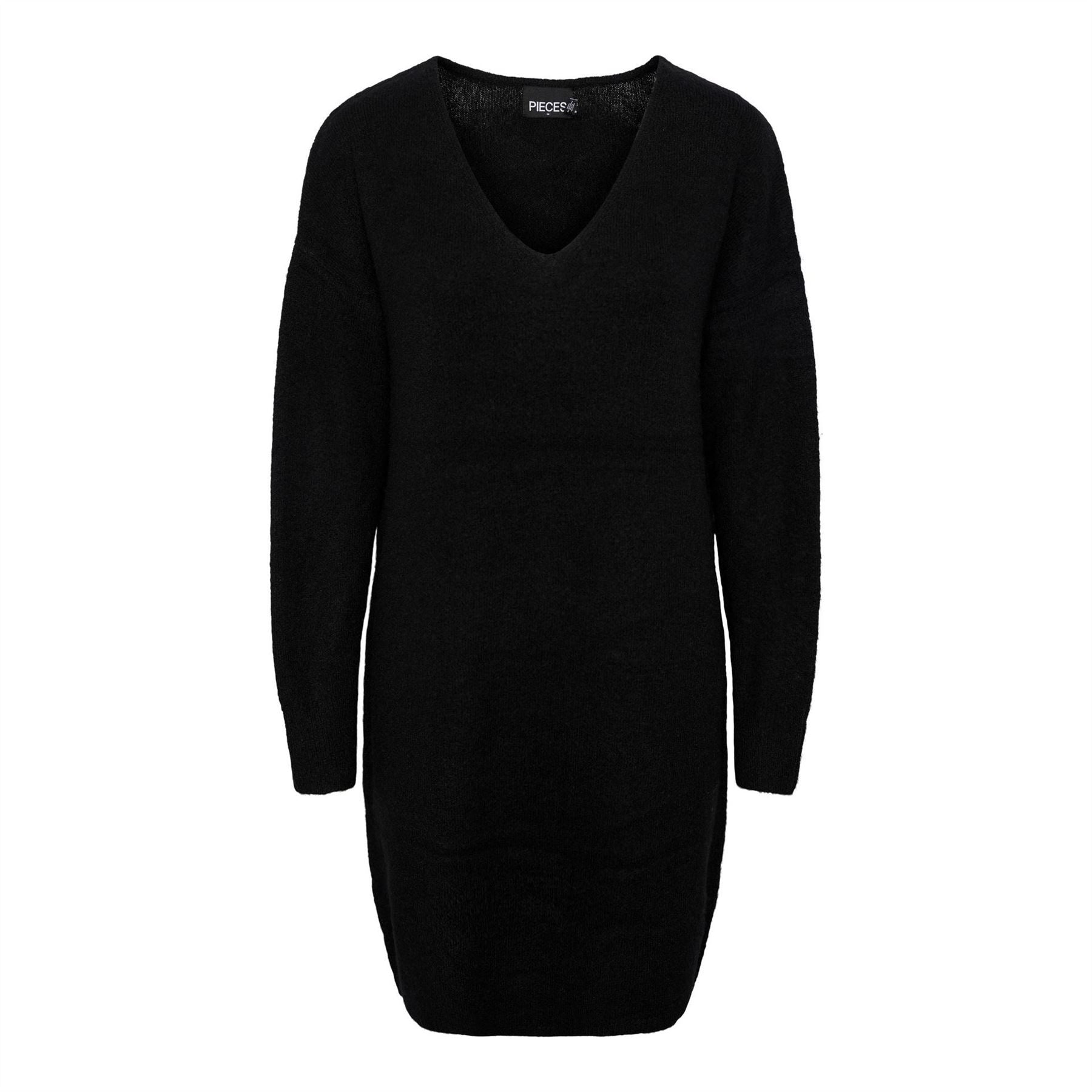 Pieces Knit Turtleneck Long Sleeve Midi Sweater Dress