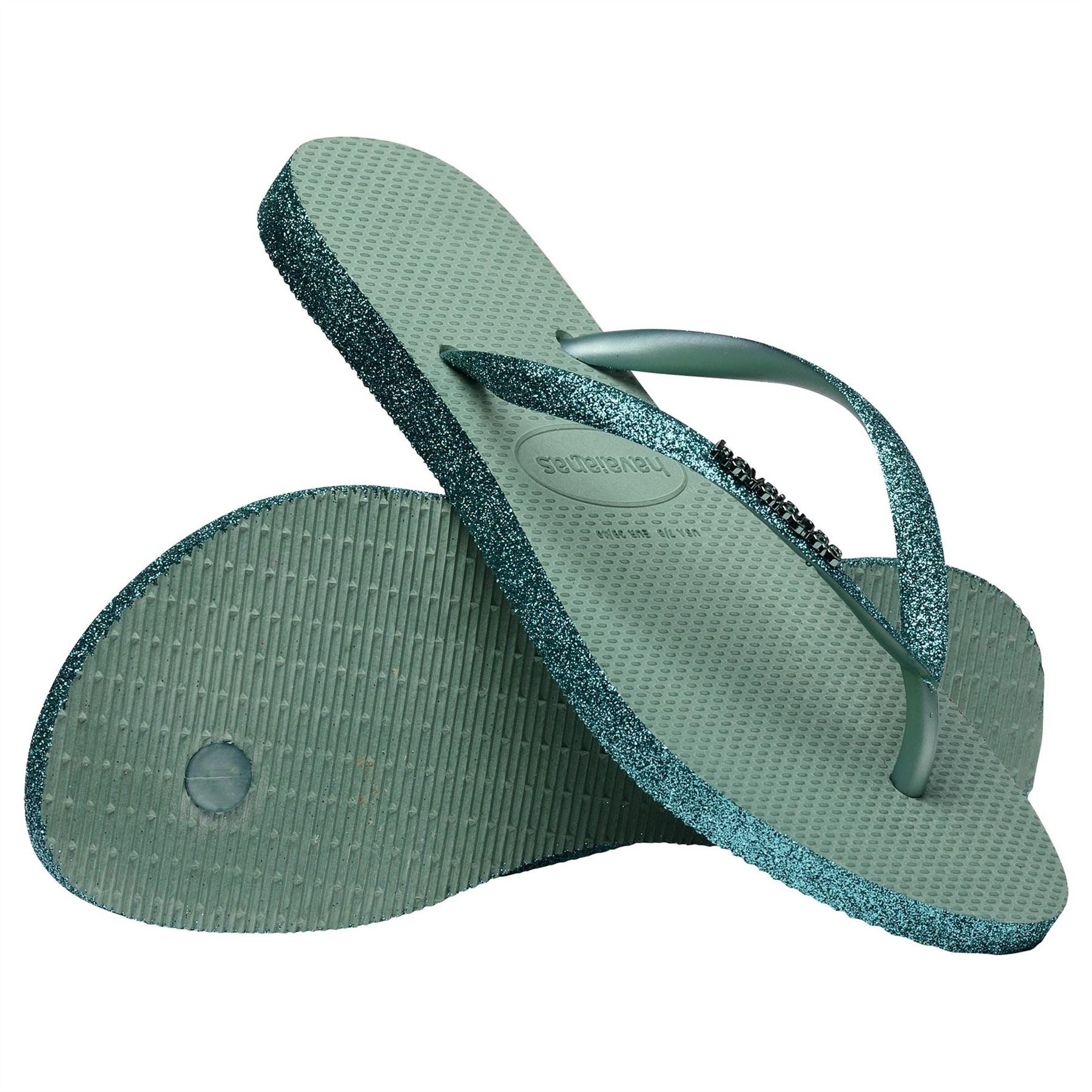 Havaianas Womens Hav. Slim Sparkle Ii Nautical Blue Flip Flops
