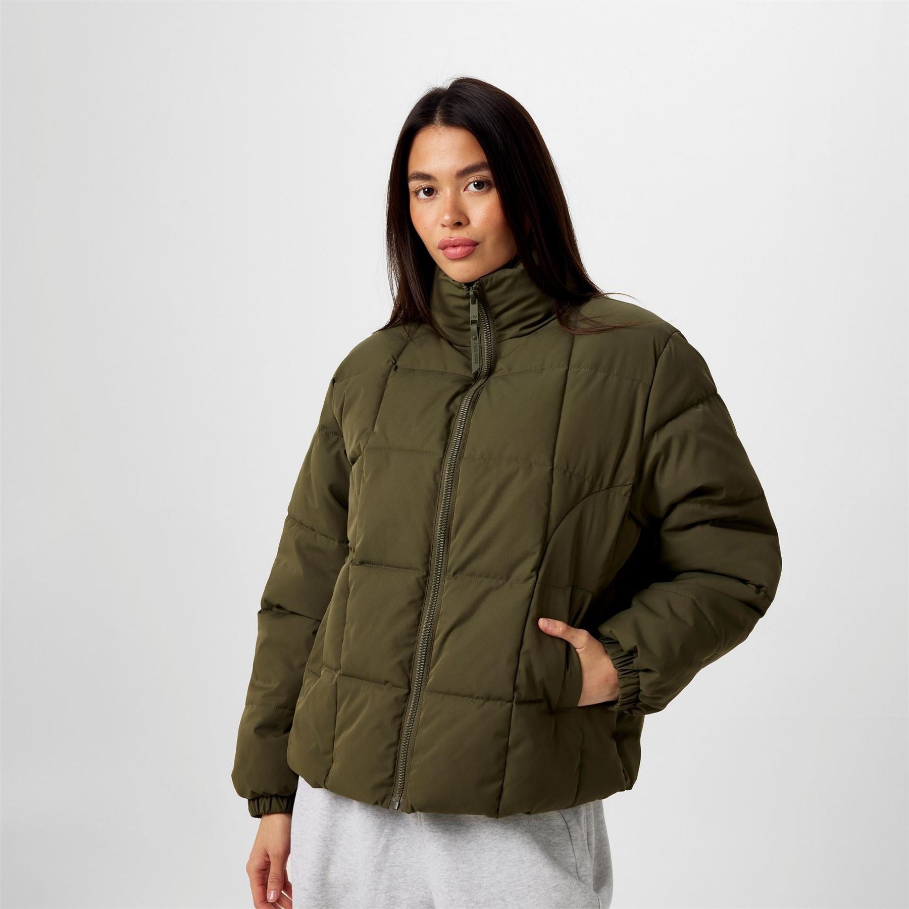 Jack Wills Boxy Fit High Neck Short Puffer Jacket