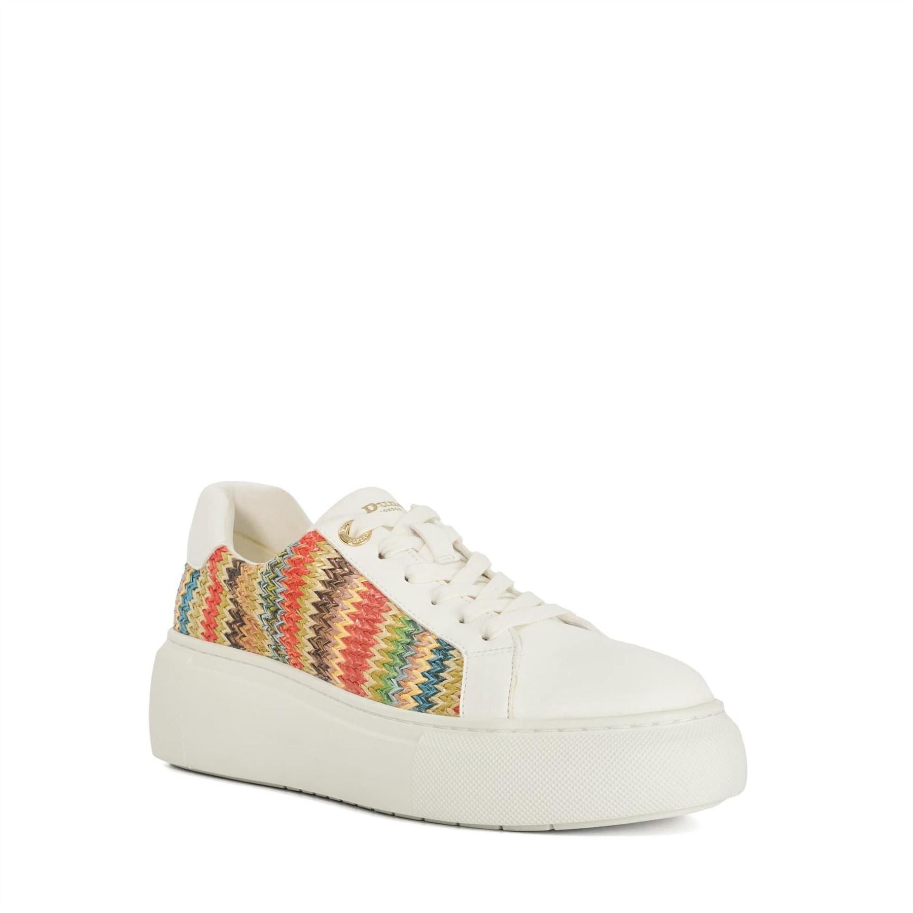Dune London Chevron Patterned Platform Lace-Up Sneakers
