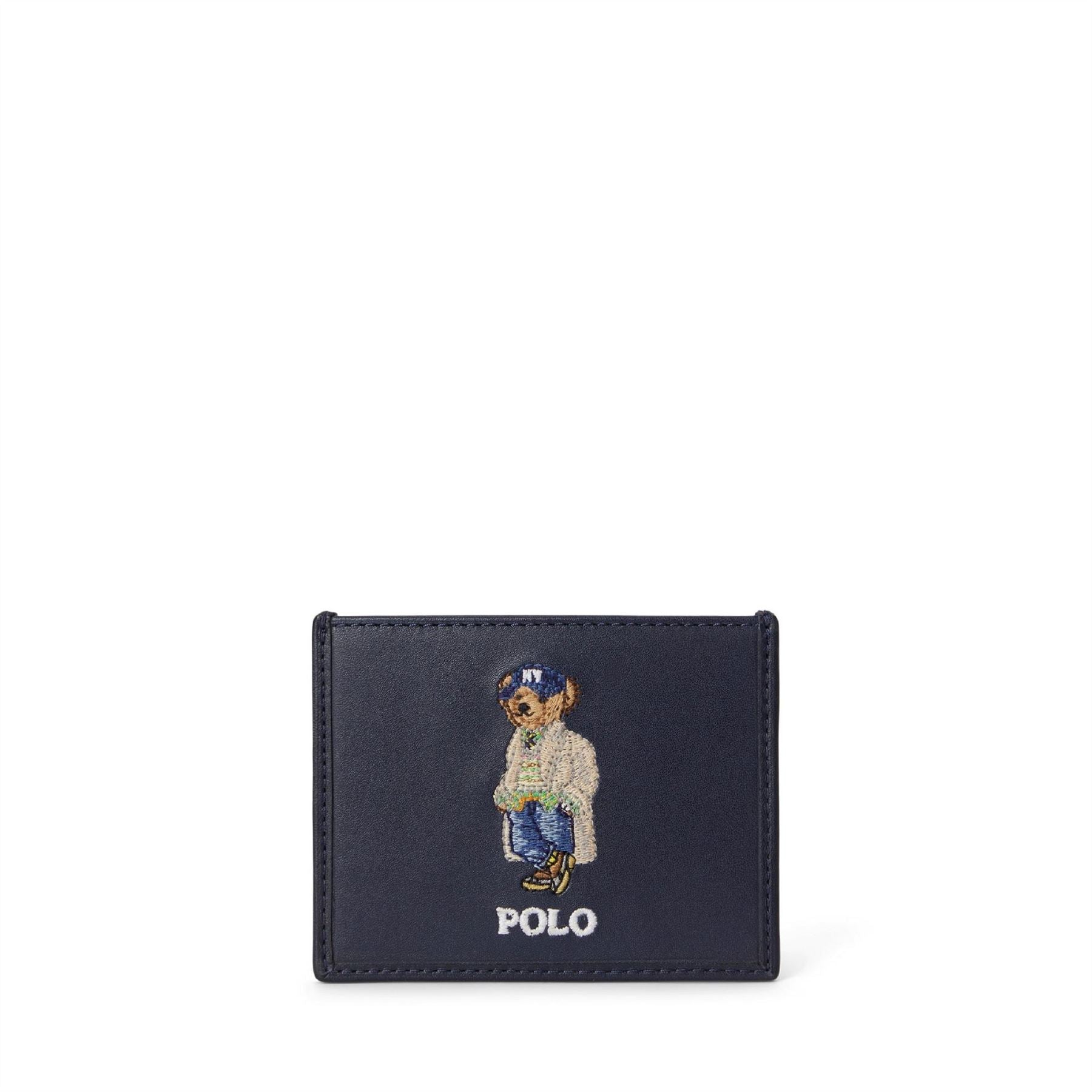 Polo Ralph Lauren Bear Medium Embroidered Leather Card Holder