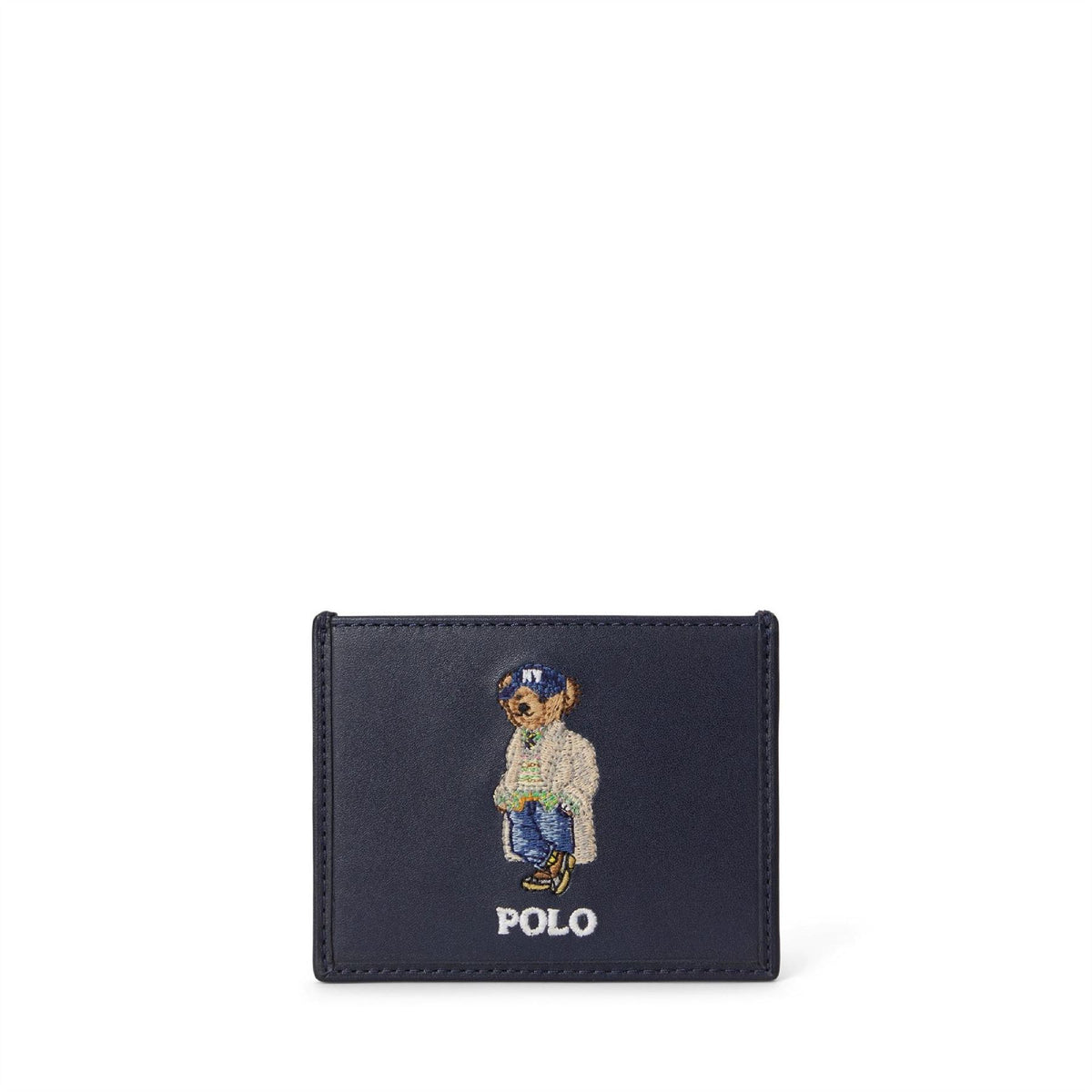 Polo Ralph Lauren Bear Medium Embroidered Leather Card Holder