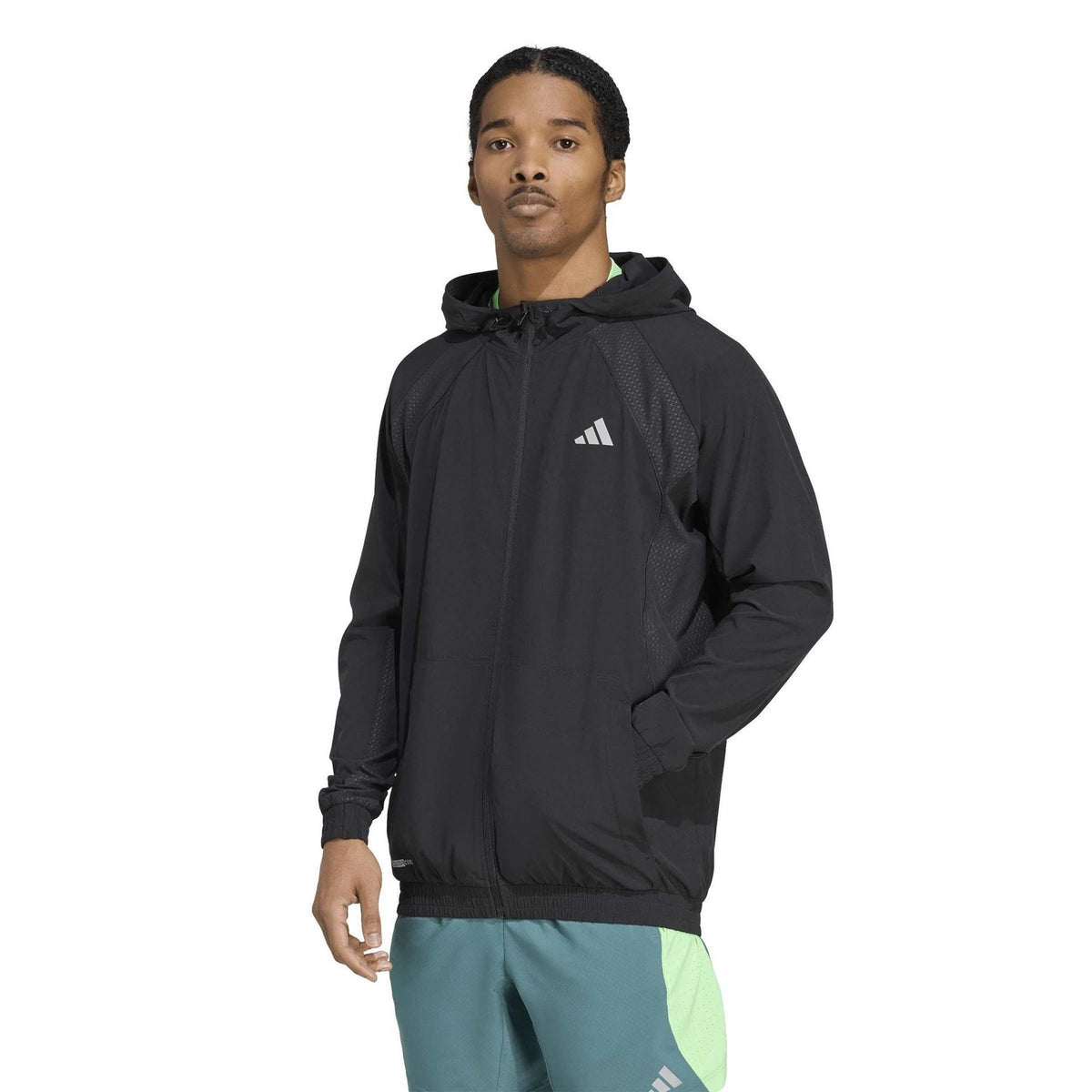 adidas Tech Printed Logo Hooded Neck Long Sleeve Athletic Top