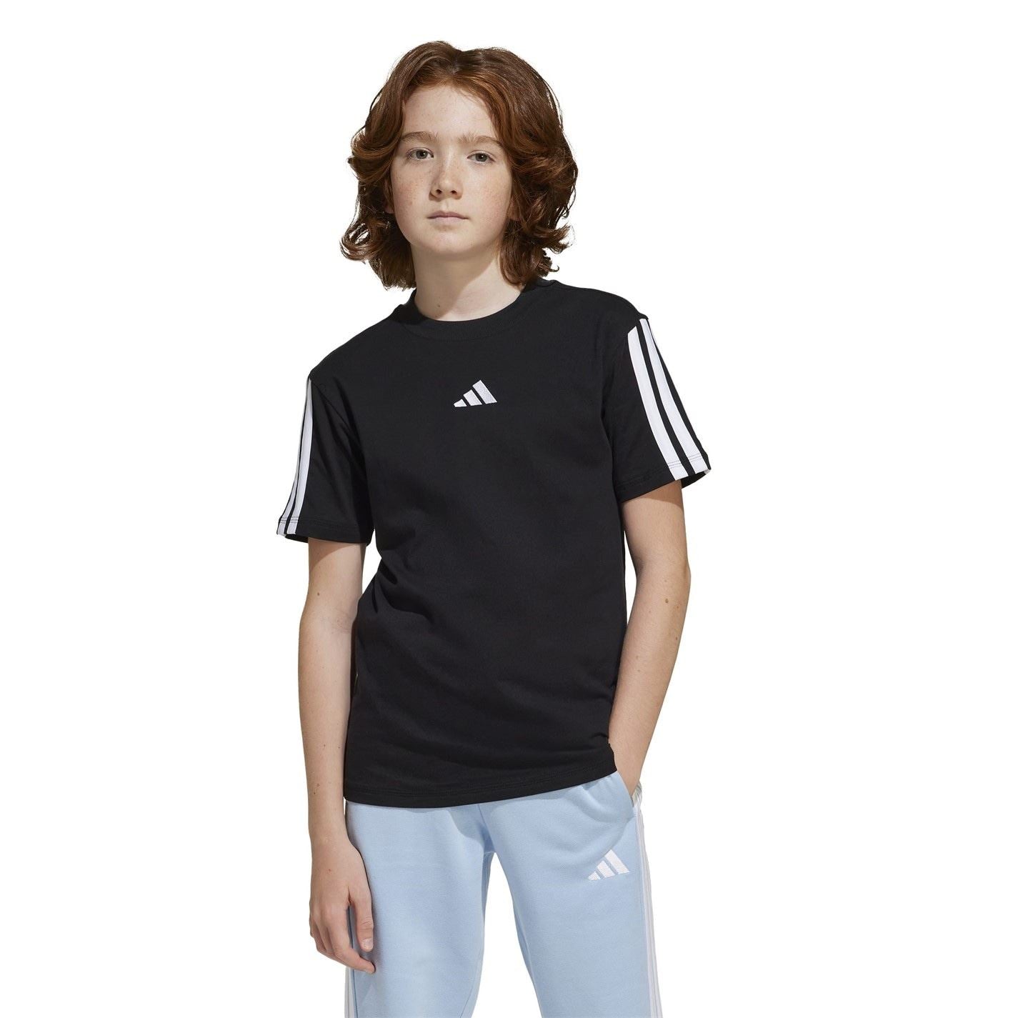 adidas 3 Stripe Essentials T-Shirt Junior