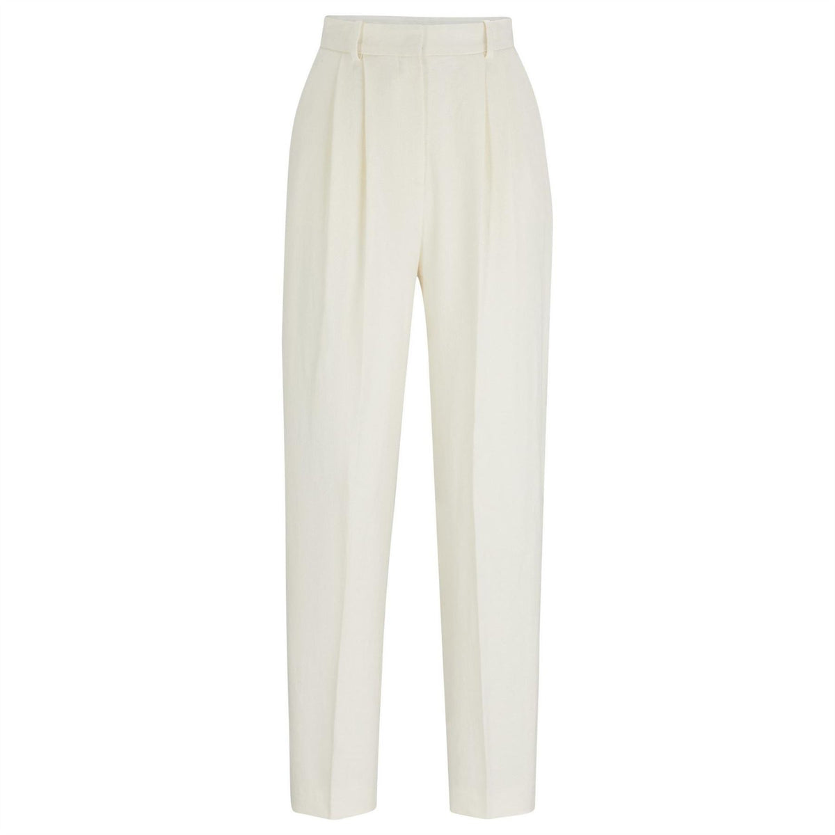Boss Solid Patterned Straight Leg Trousers