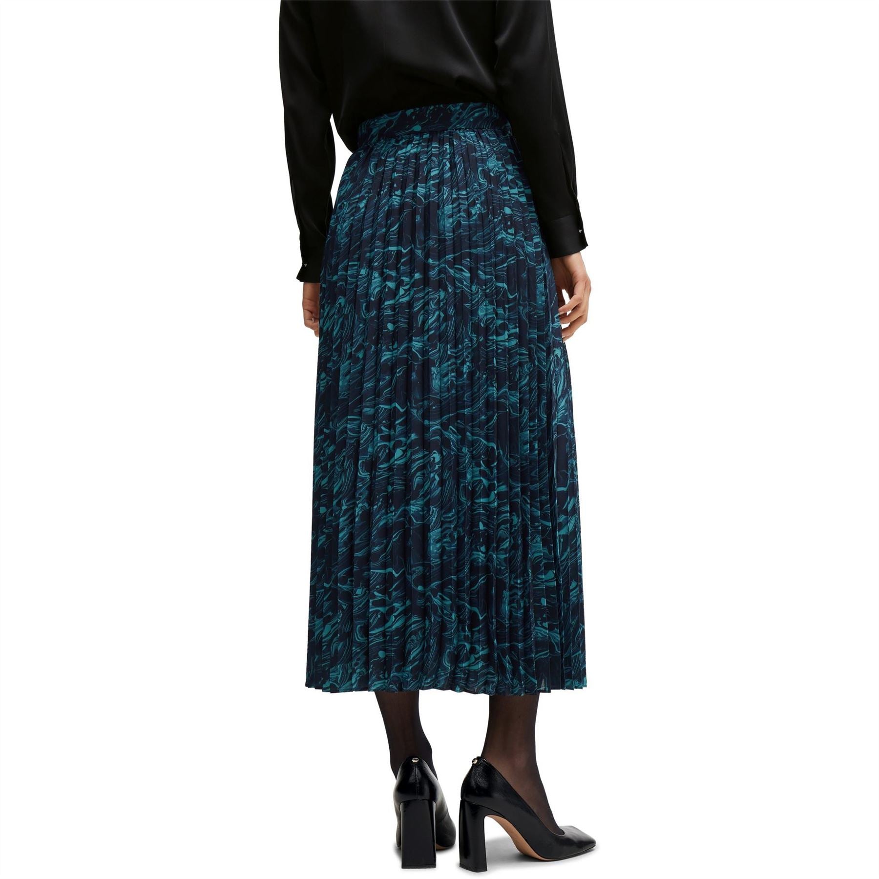 Boss 10256712 Midi Marble Patterned A-Line Skirt