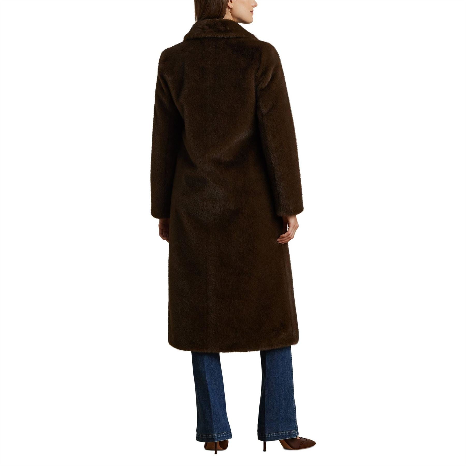 Lauren by Ralph Lauren Polo Ralph Lauren Long Sleeve Button Faux Fur Coat