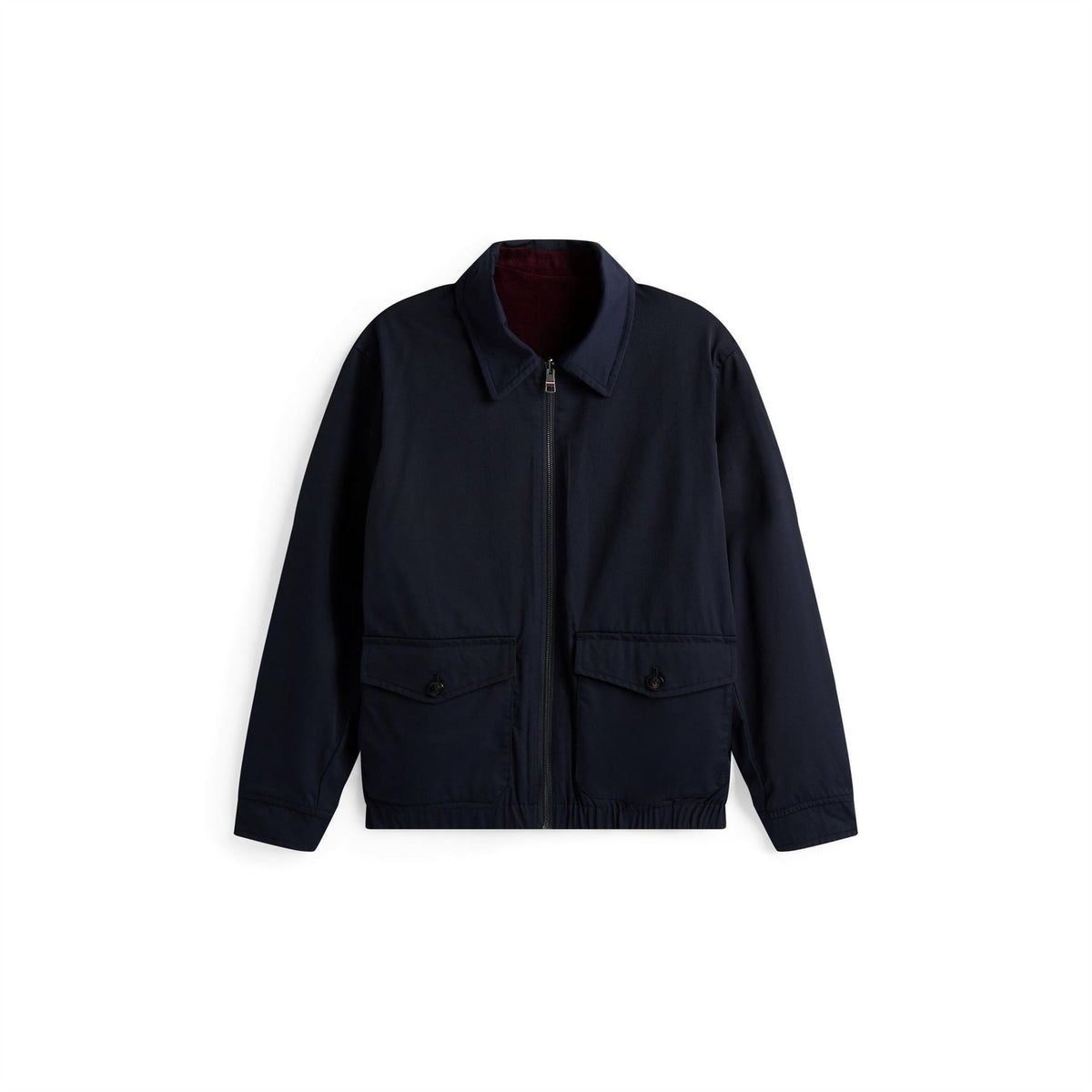 Tommy Hilfiger Reversible Solid Patterned Harrington Jacket with Front Pocket