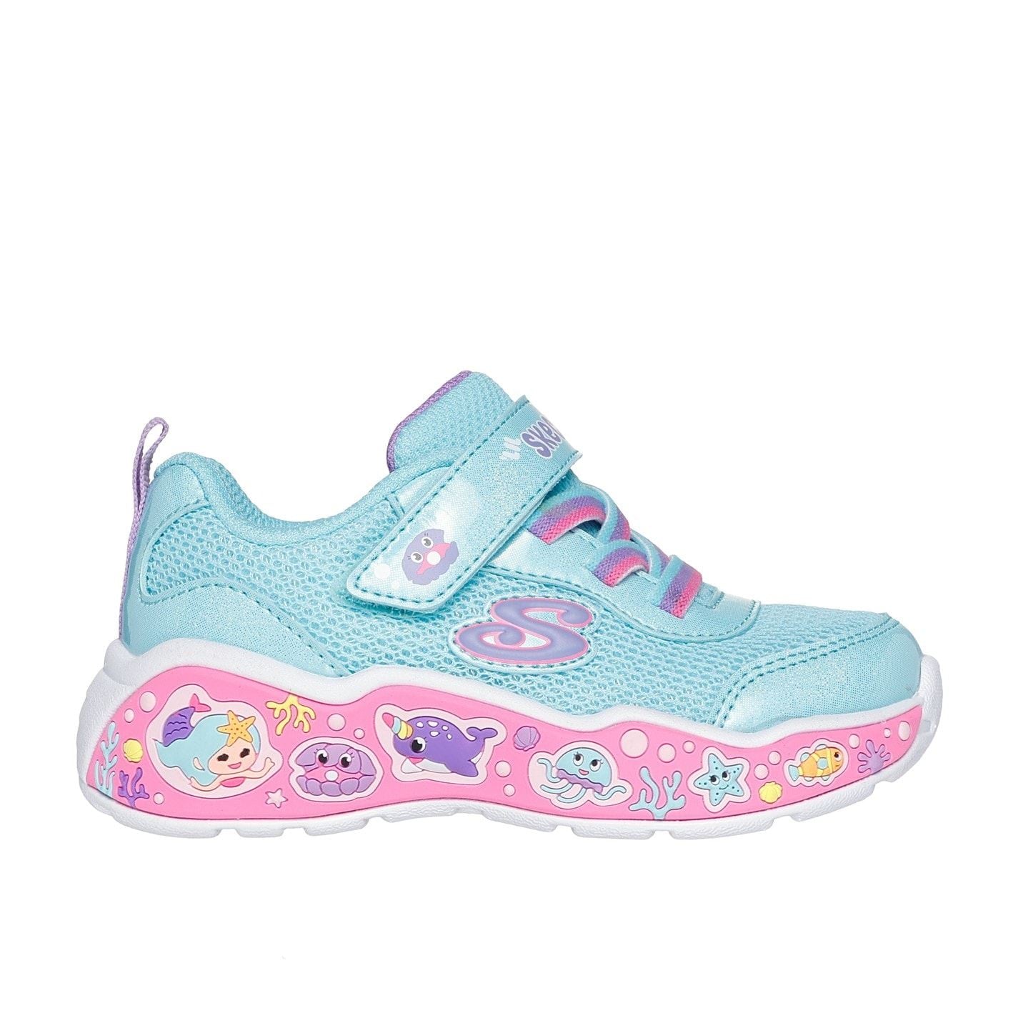Skechers Gore  And  Strap Thematic Wrap Sneaker Runners Girls