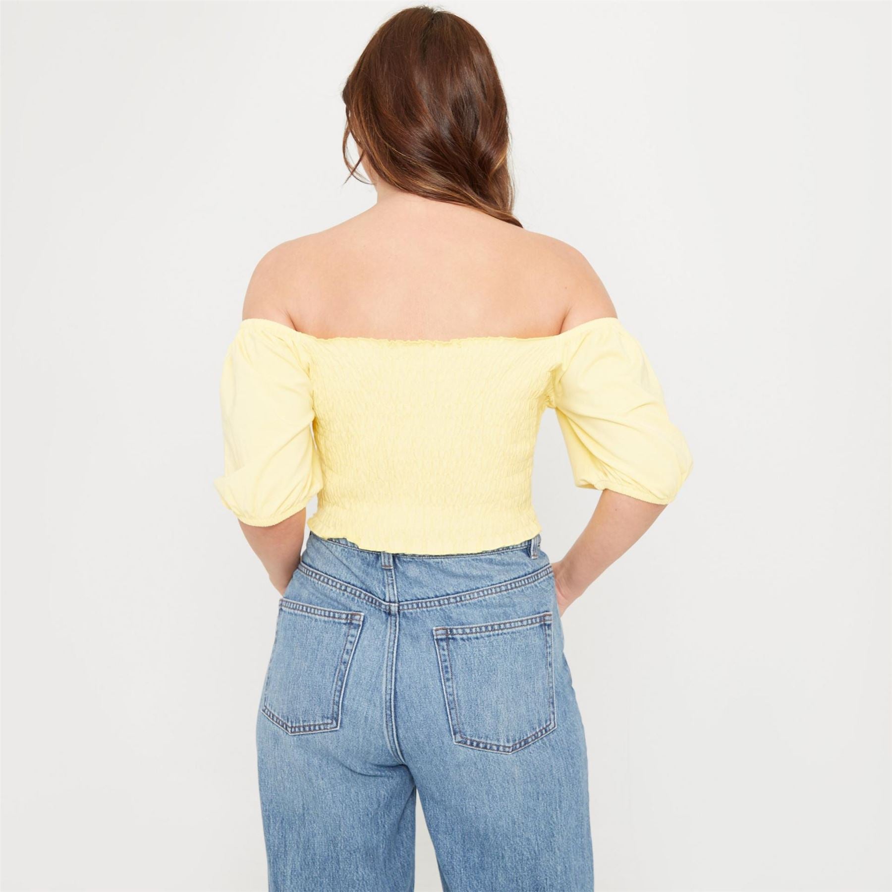 Be You Puff Sleeve Off-The-Shoulder Cropped Blouse