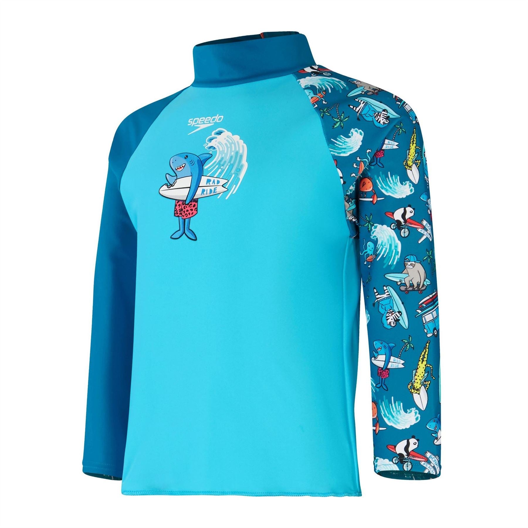 Speedo Graphic Mock Neck Raglan Sleeve Athletic Top