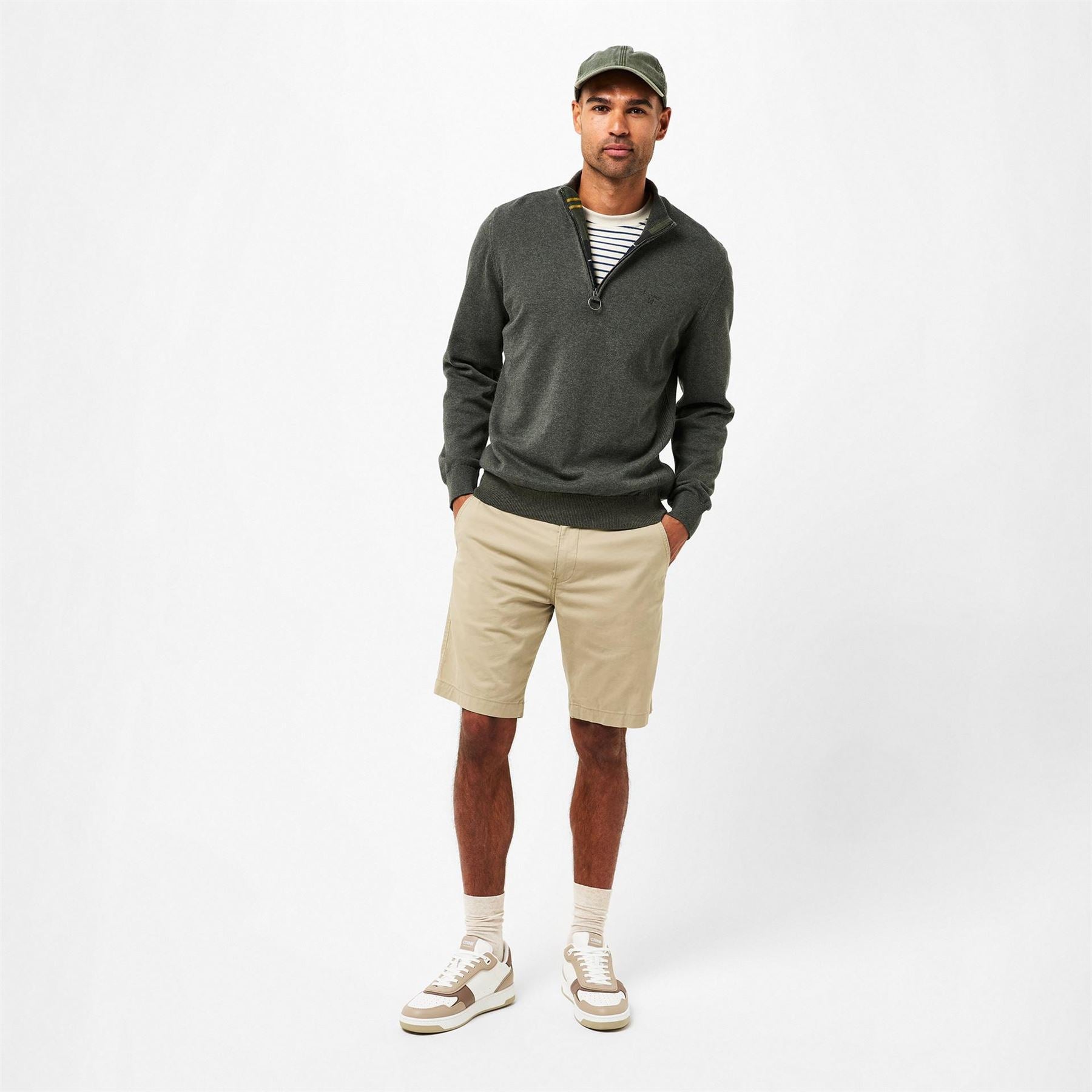Barbour Half Zip Cotton Knitted Jumper