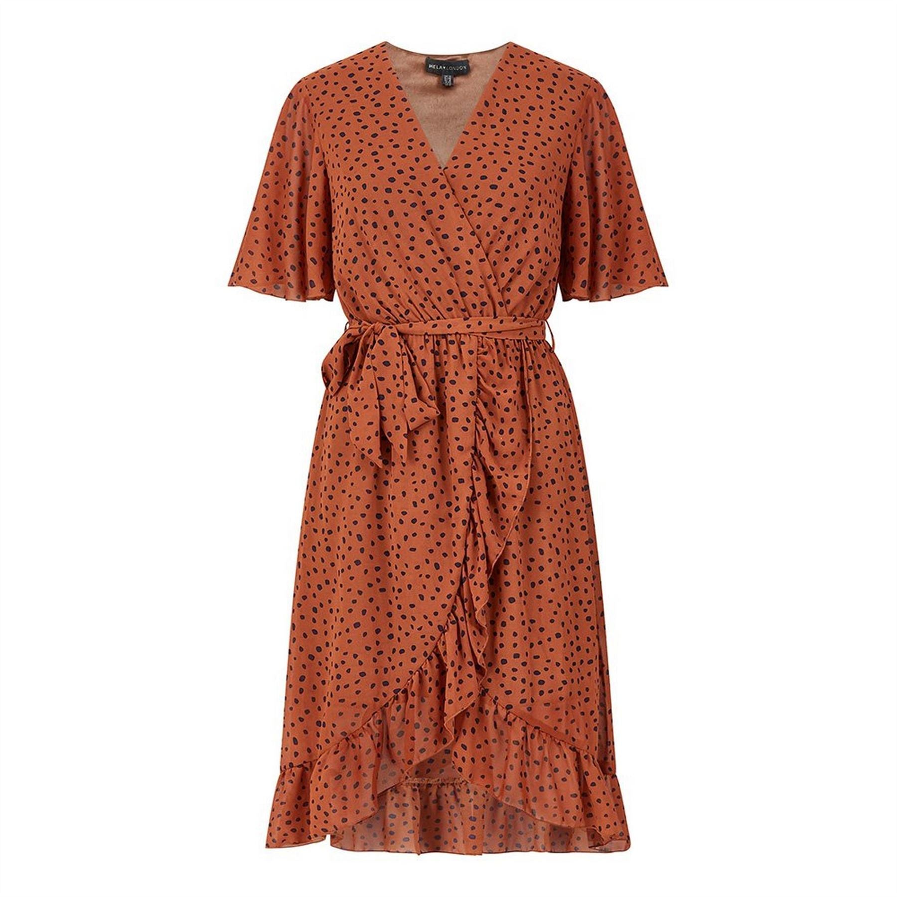Yumi Dash Print Wrap Dress