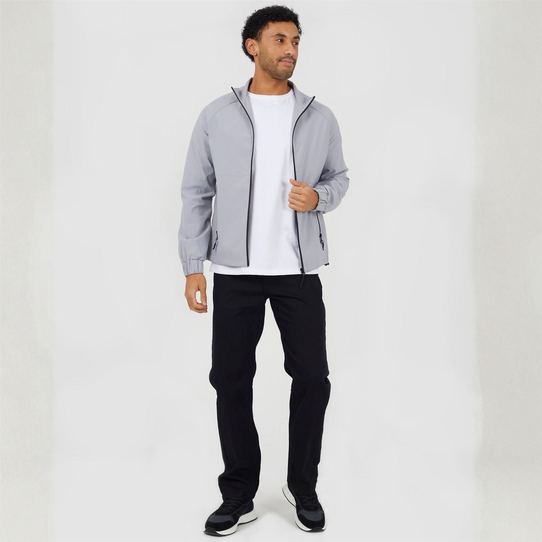 Brave Soul Lightweight Funnel Neck Zip Through Bomber Jacket