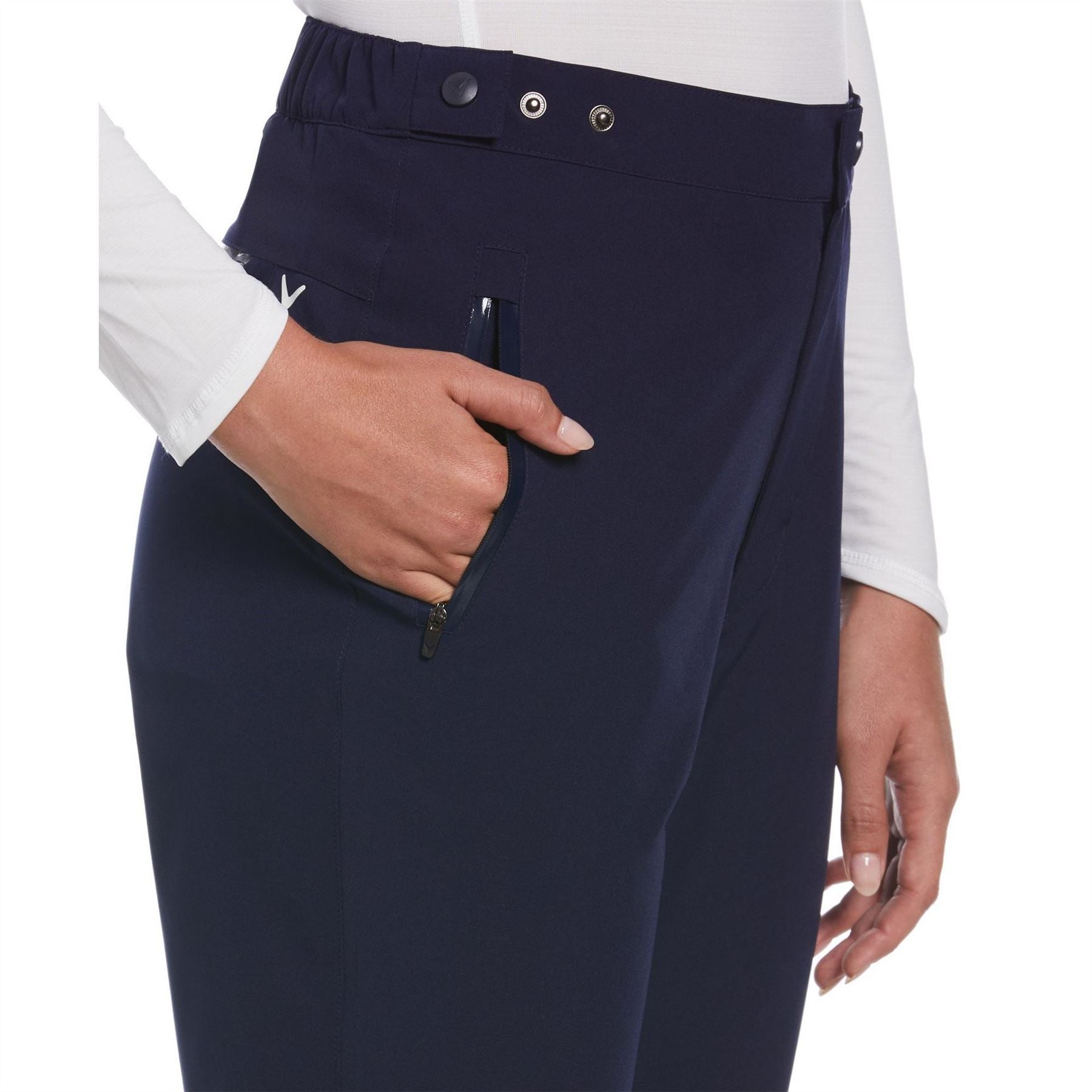 Callaway Solid Patterned Zipped Pocket Straight Pants