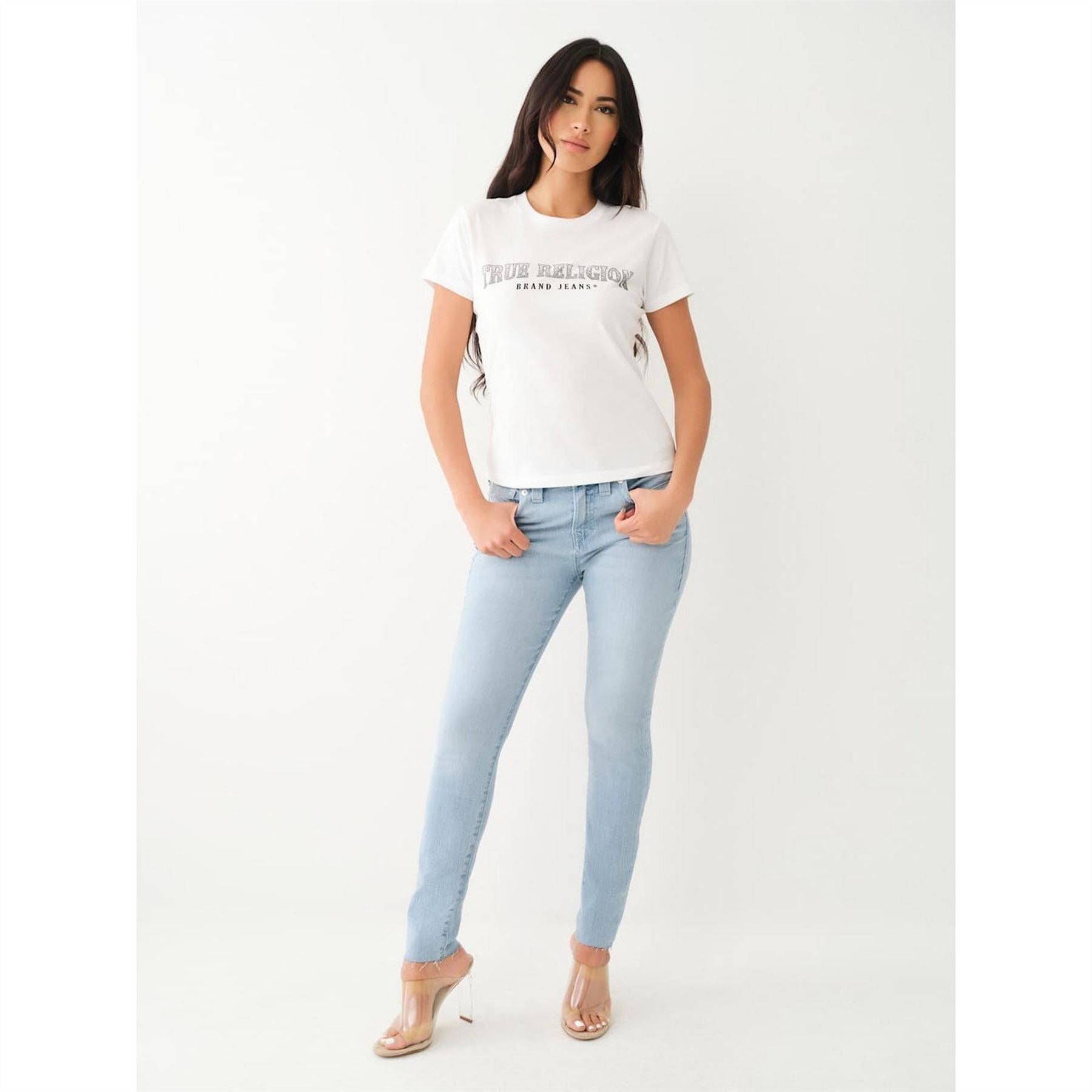 True Religion Regular Fit Lettering Crew Neck T-Shirt