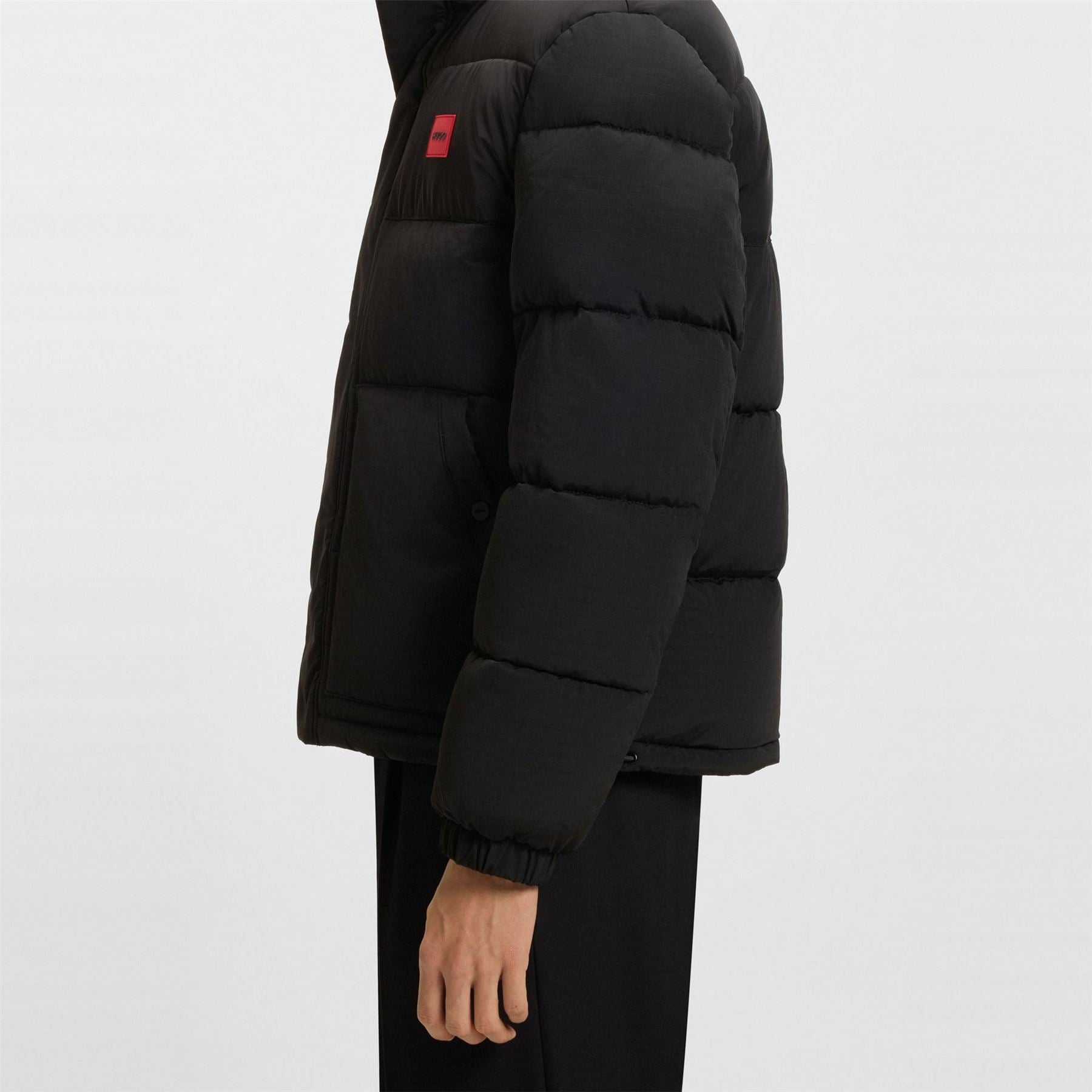 Hugo Solid Patterned Puffer Coat with Chest Pocket