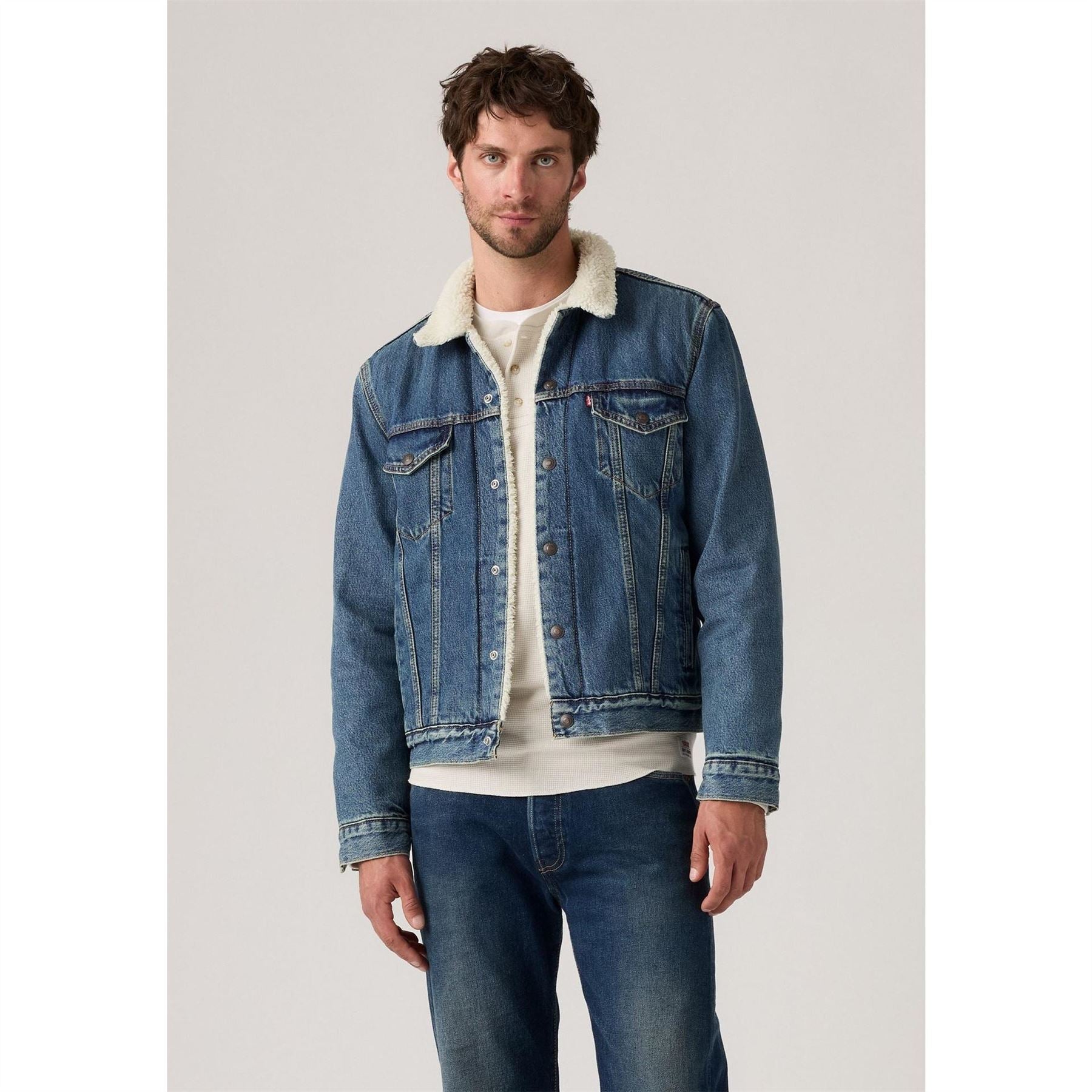Levis Type 3 Sherpa Cotton Mix Long Sleeve Denim Jacket