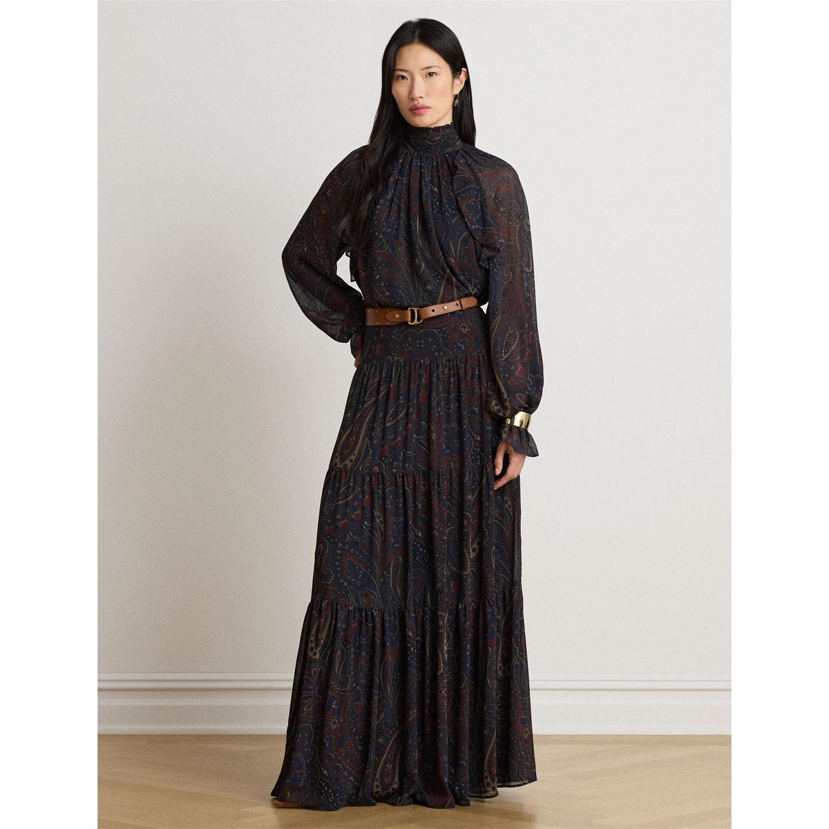 Lauren by Ralph Lauren Paisley Sheer Maxi Skirt
