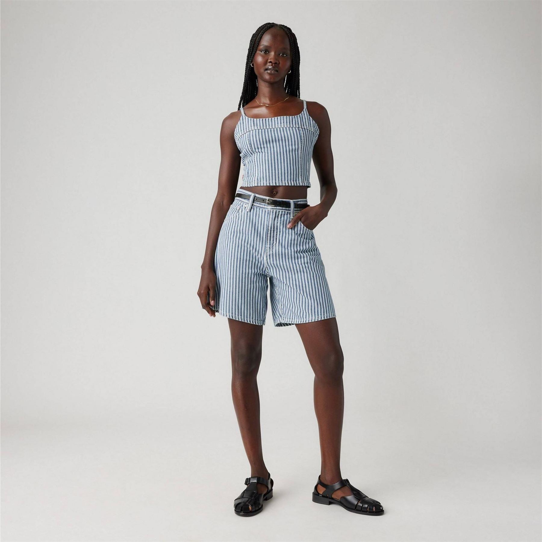 Levis High Baggy Fit Denim Bermuda Shorts