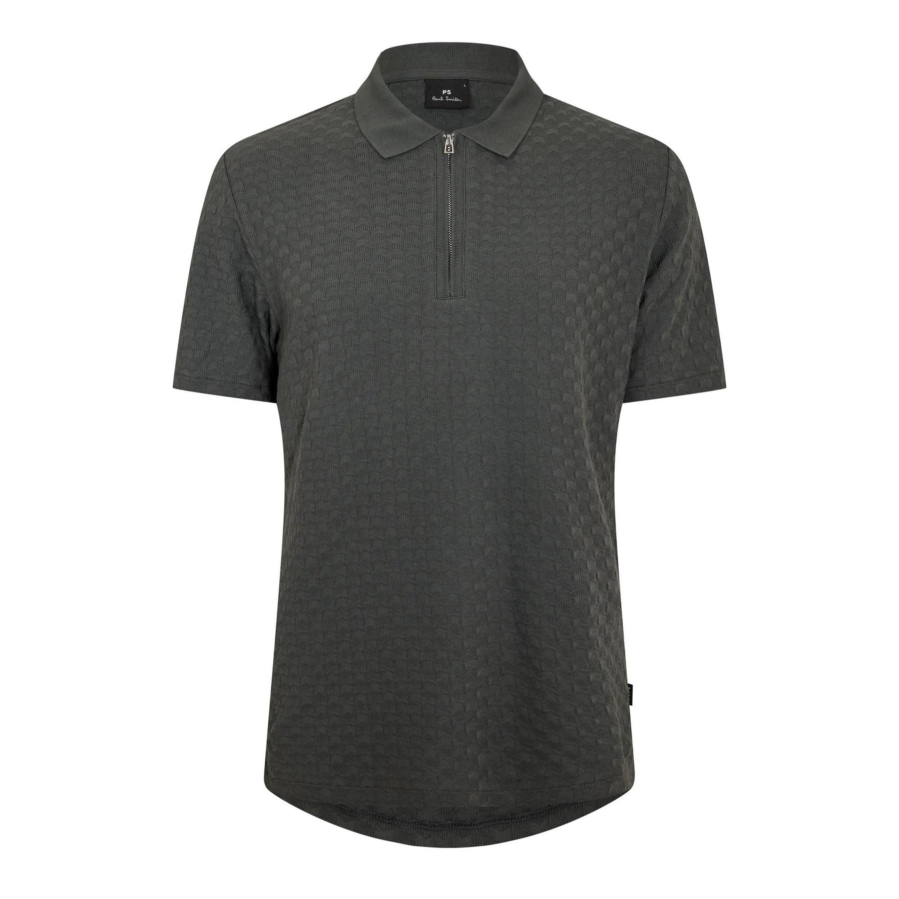 PS Paul Smith Zipped Waffle Short Sleeve Polo Shirt