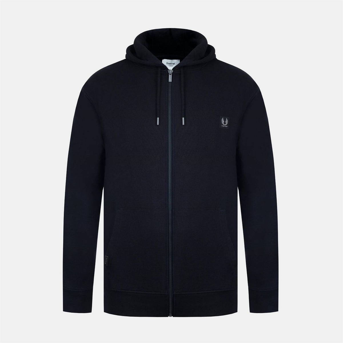 Firetrap Solid Patterned Zip Neck Ribbed Cuff Sweat Jacket