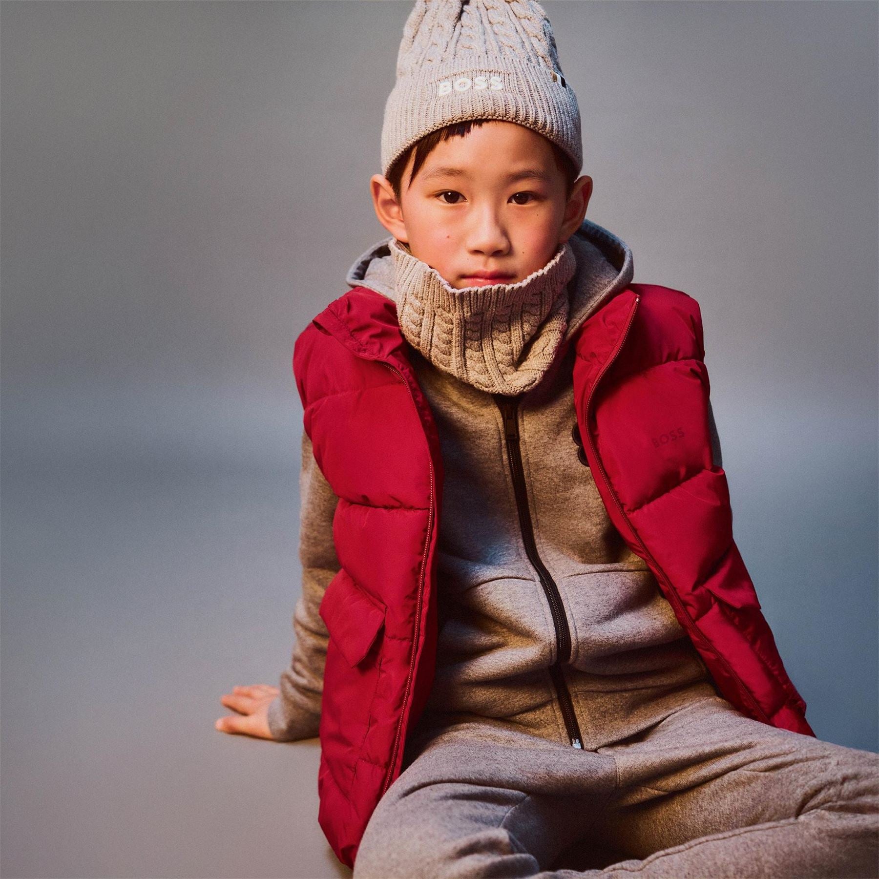 Boss Padded Horizontal Stitching Flap Pocket Puffer Coat