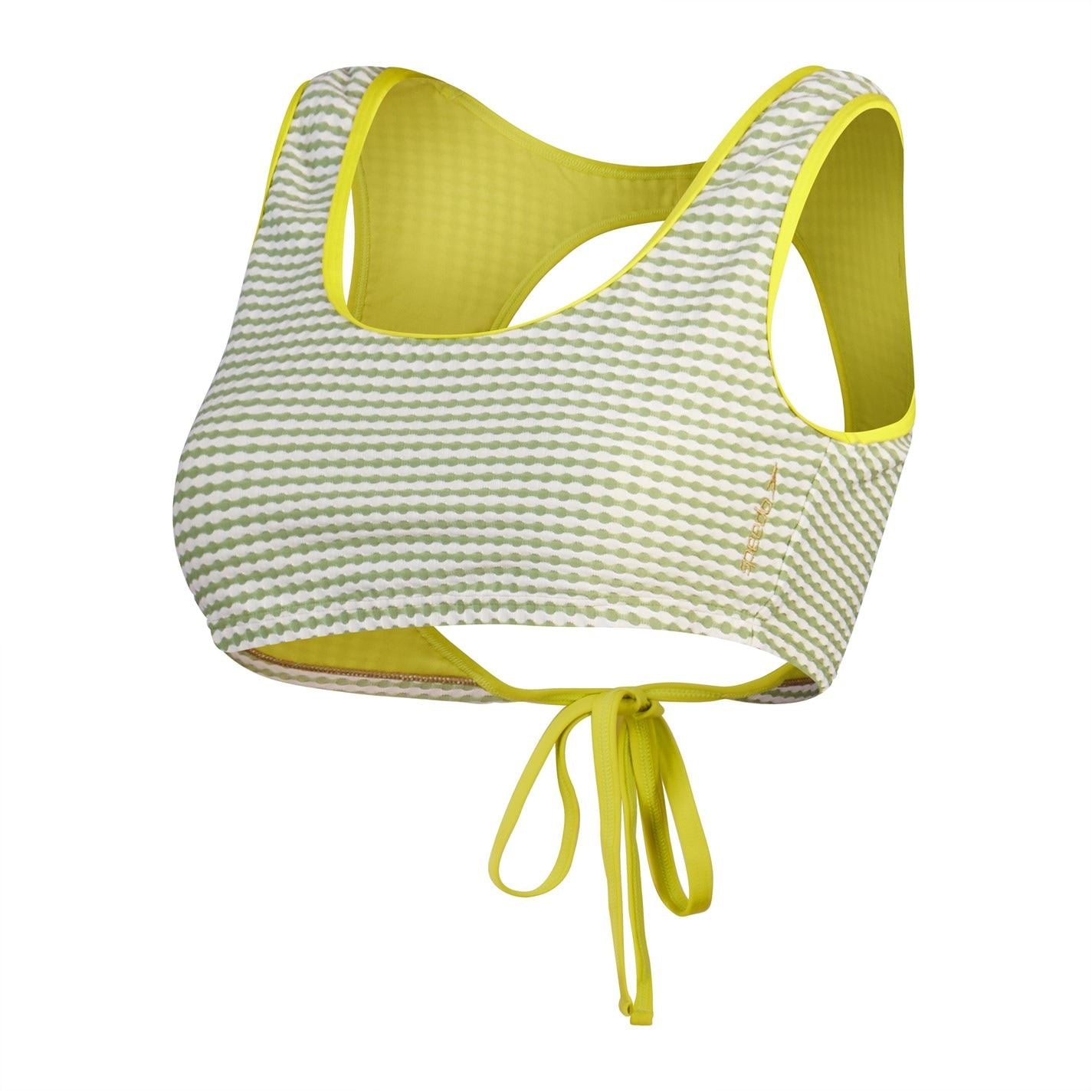Speedo Wrap Tie Back Bikini Top Horizontal Stripe