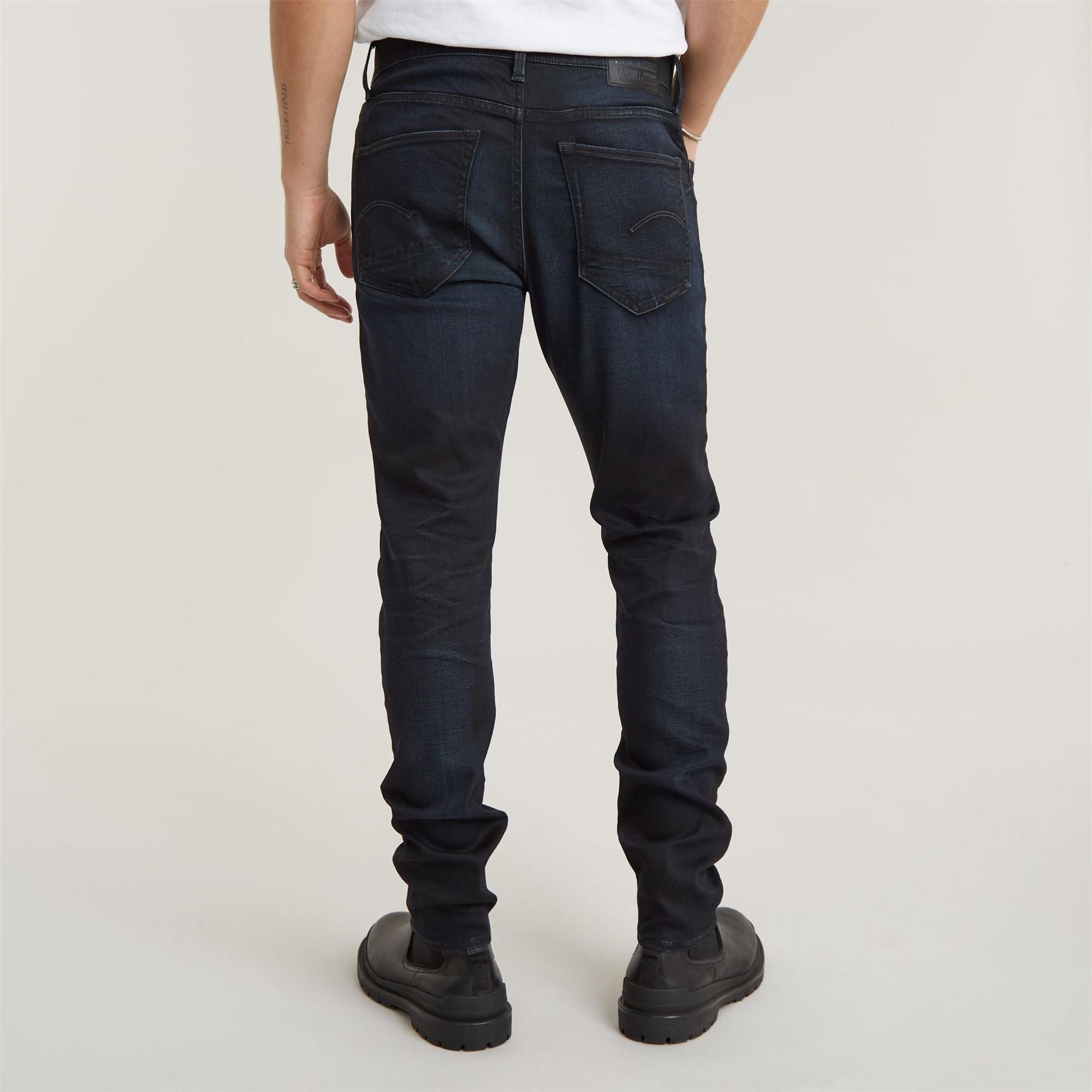 G Star Slim Fit Jeans In Blue Black Stretch Denim