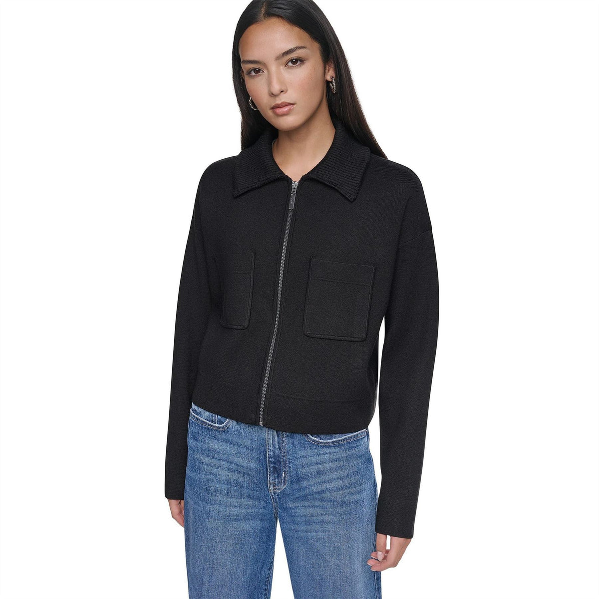 DKNY FulL-Zip Knit Jacket Ld64