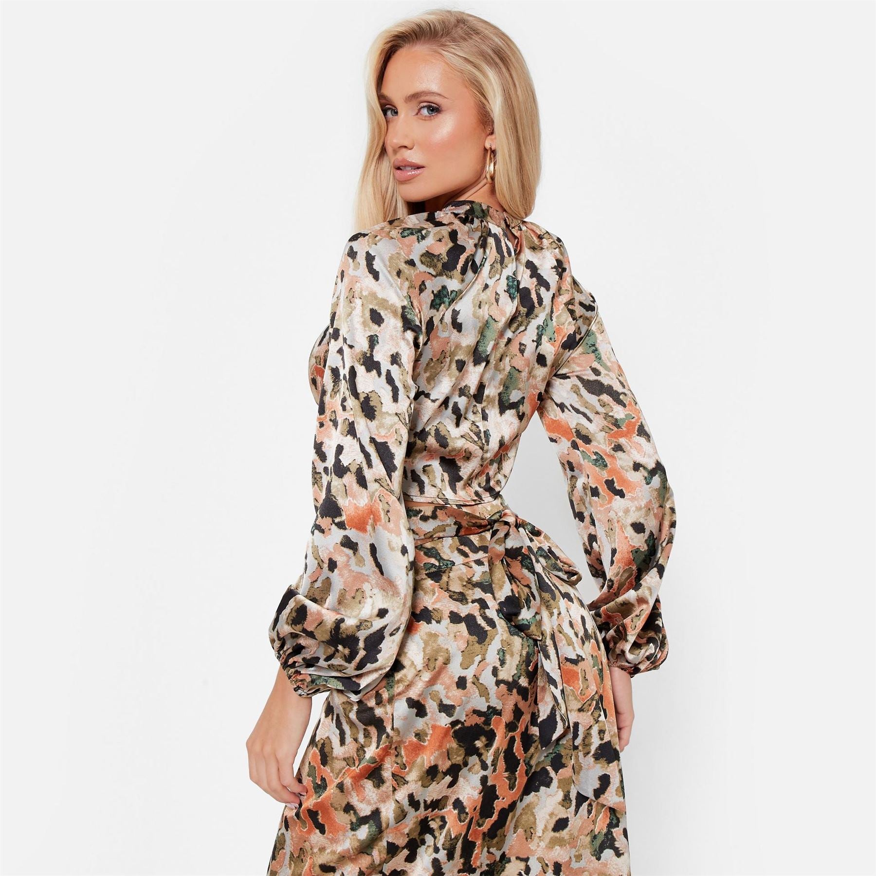 I Saw It First Printed Oversized Satin Shirt Co Ord