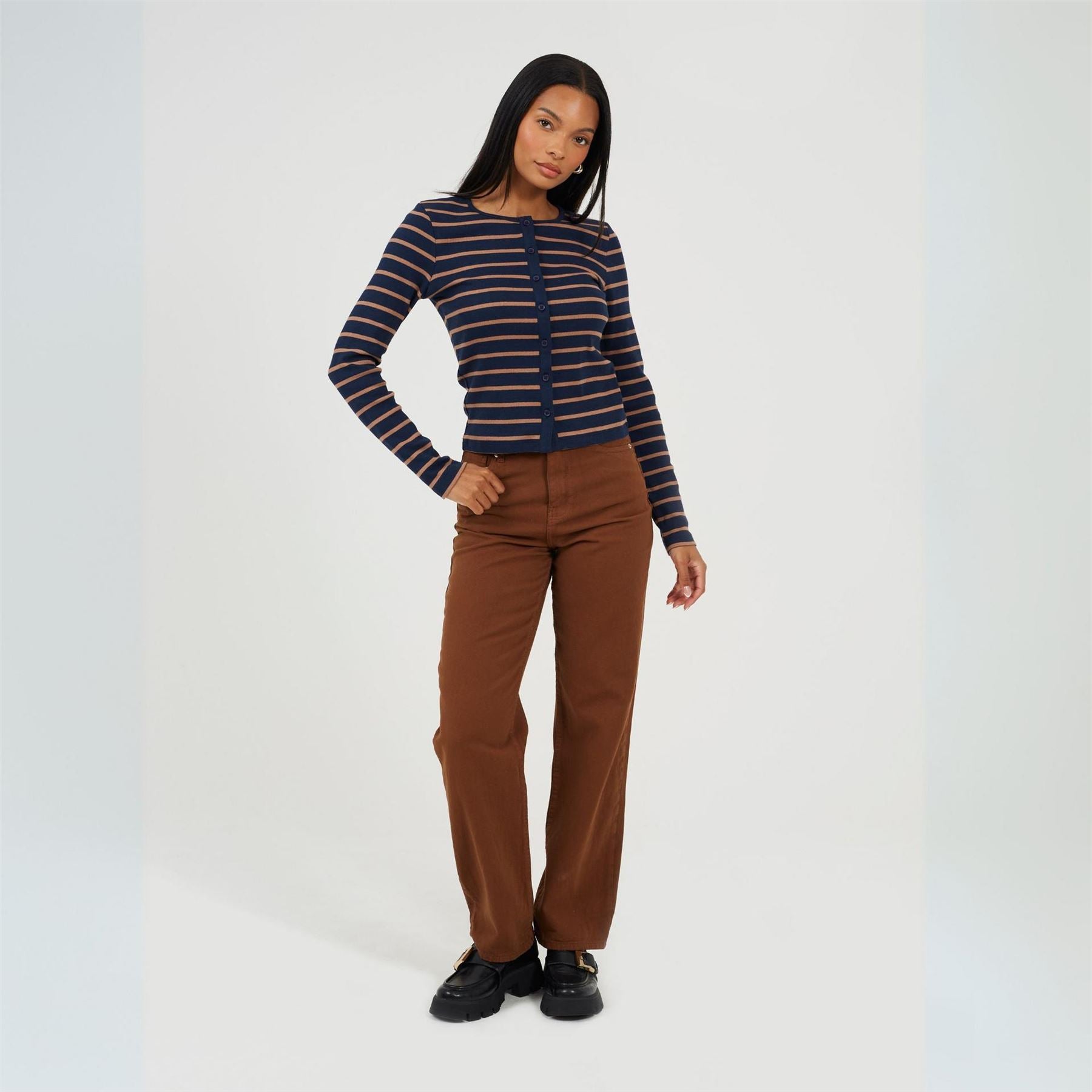 Brave Soul Para High Rise Straight Leg Jeans