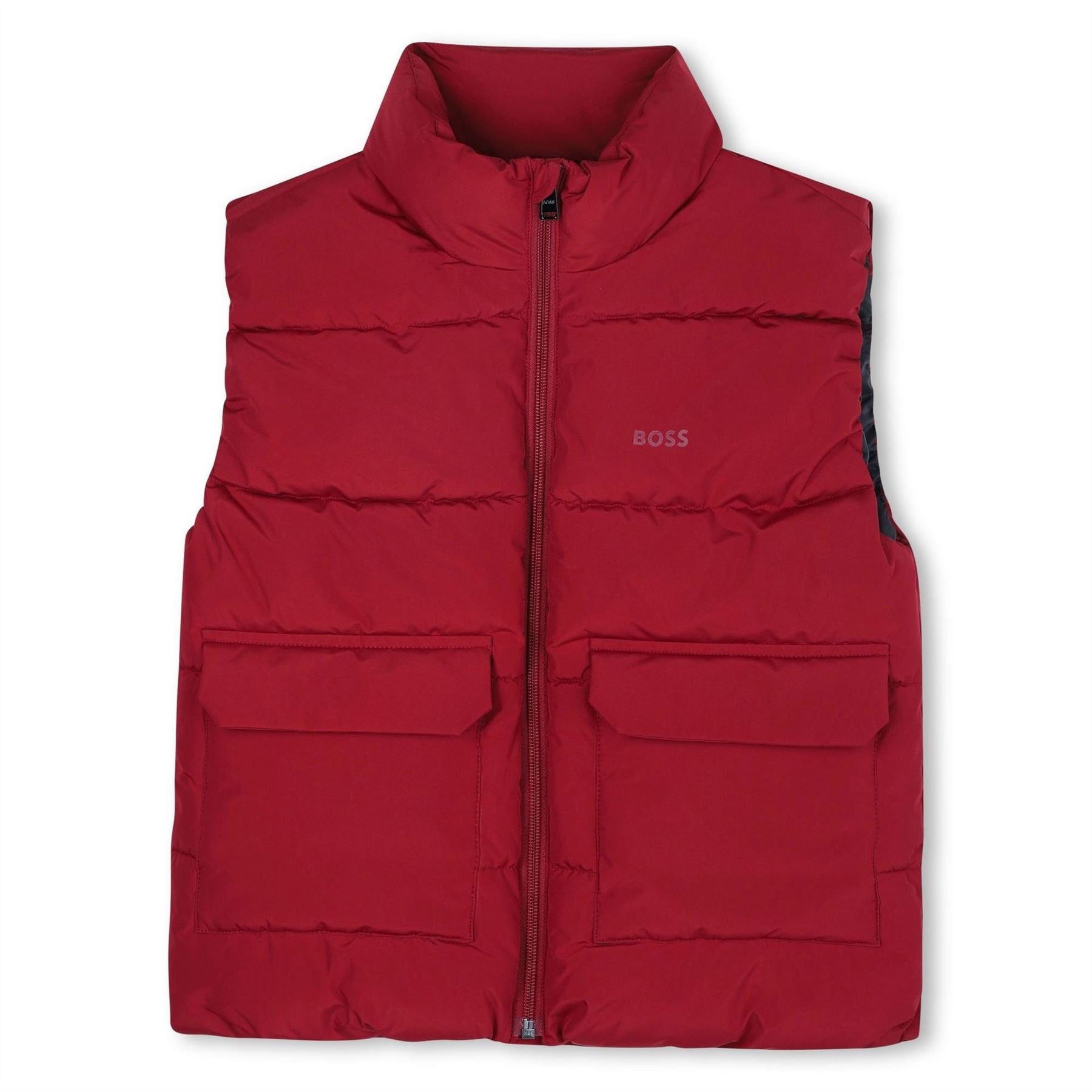 Boss Padded Horizontal Stitching Flap Pocket Puffer Coat