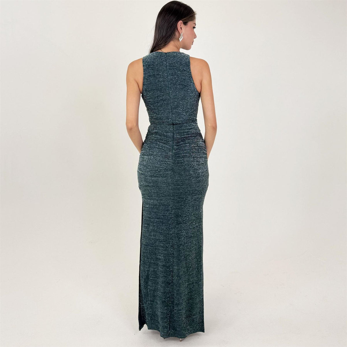 AX Paris Sparkle O Ring Detail Bodycon Midi Dress