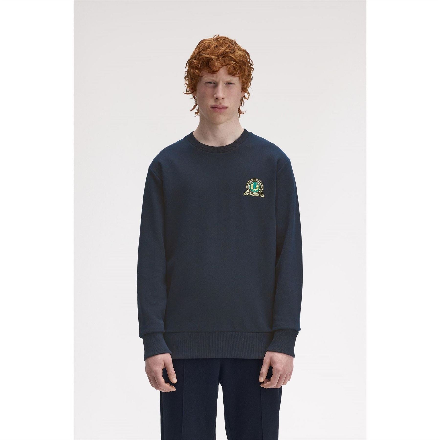 Fred Perry Badge Crew Neck Sweatshirt