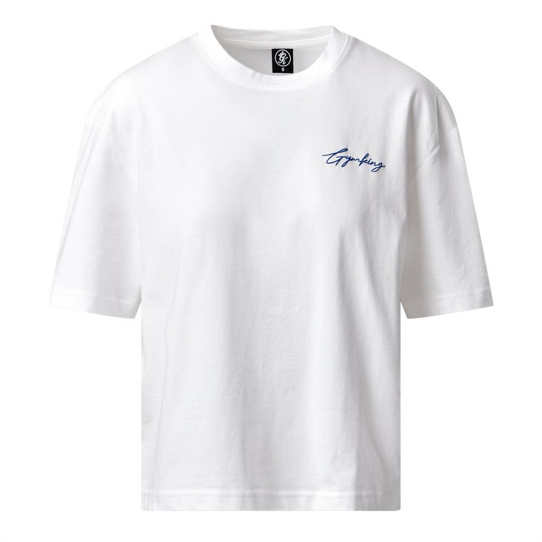 Gym King King Script Mindset Hip Length Bf Tee   Cream