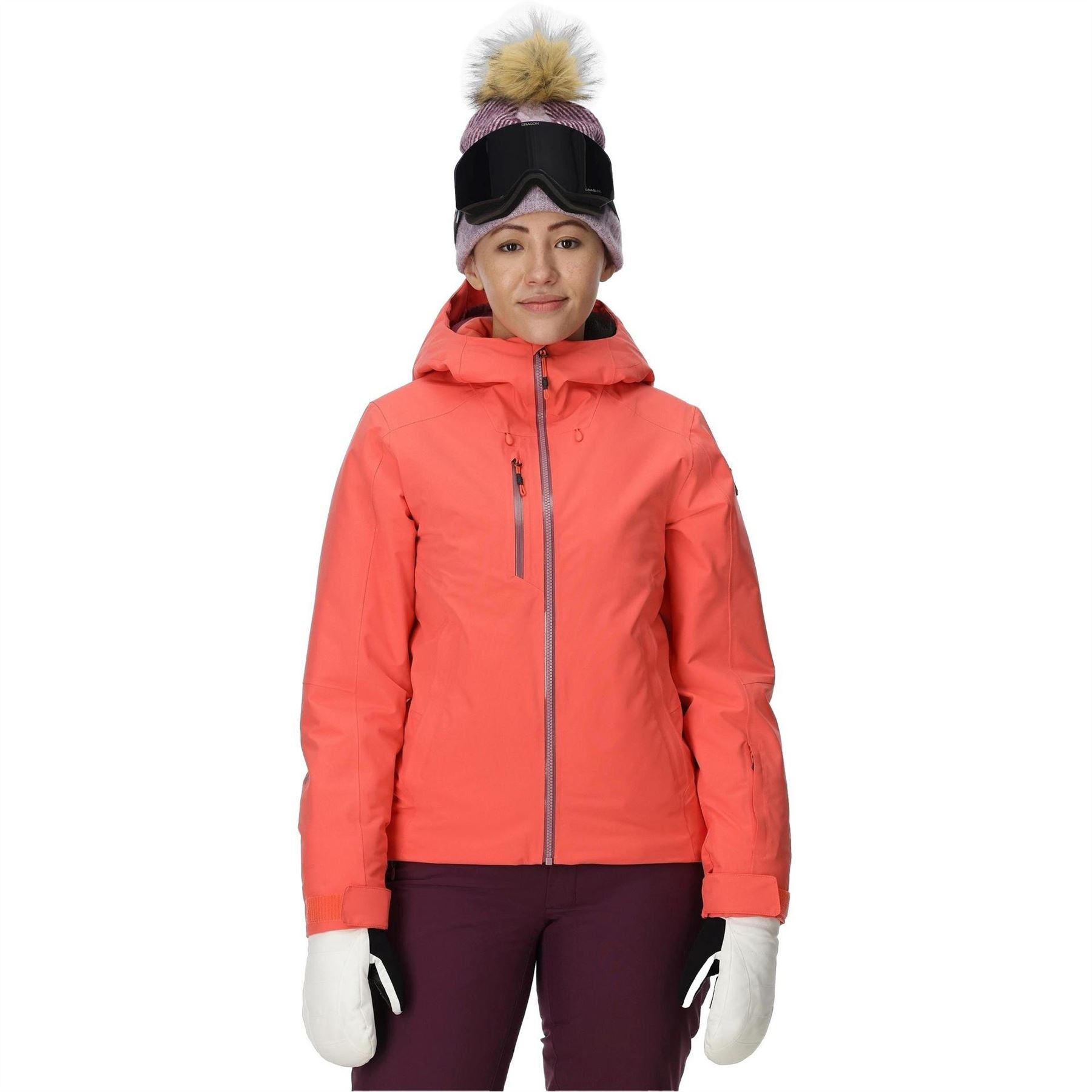 Spyder Temerity Hooded Solid Patterned Ski Jacket