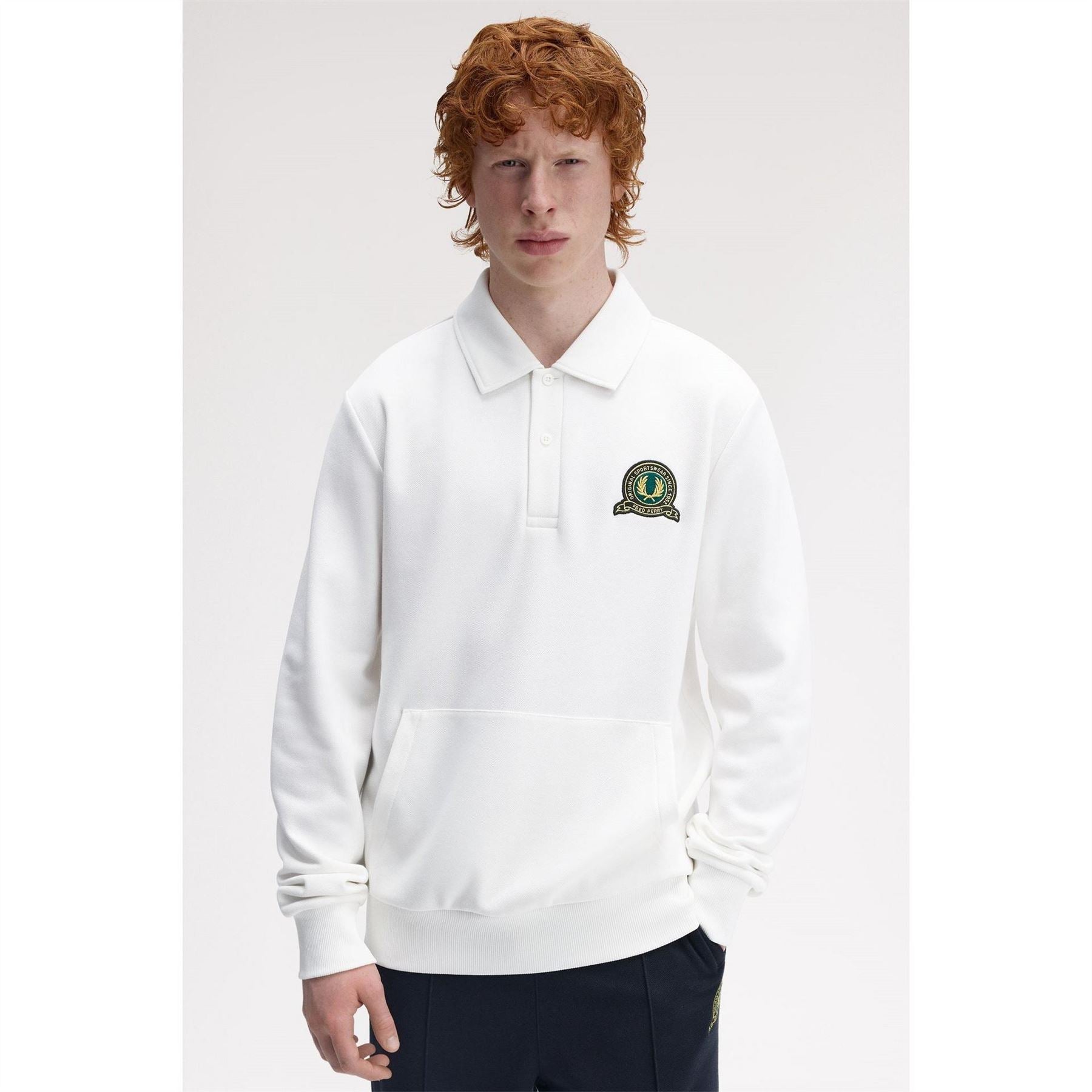 Fred Perry Badge Collar Crew Sweatshirt