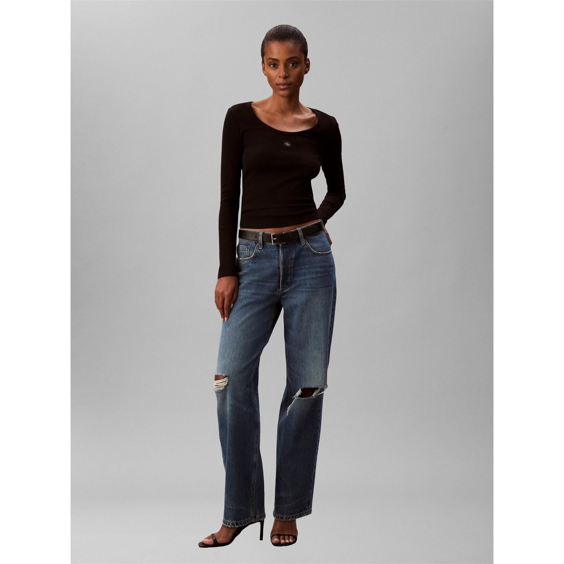 Calvin Klein Jeans Wvn Ls Rib Ld64